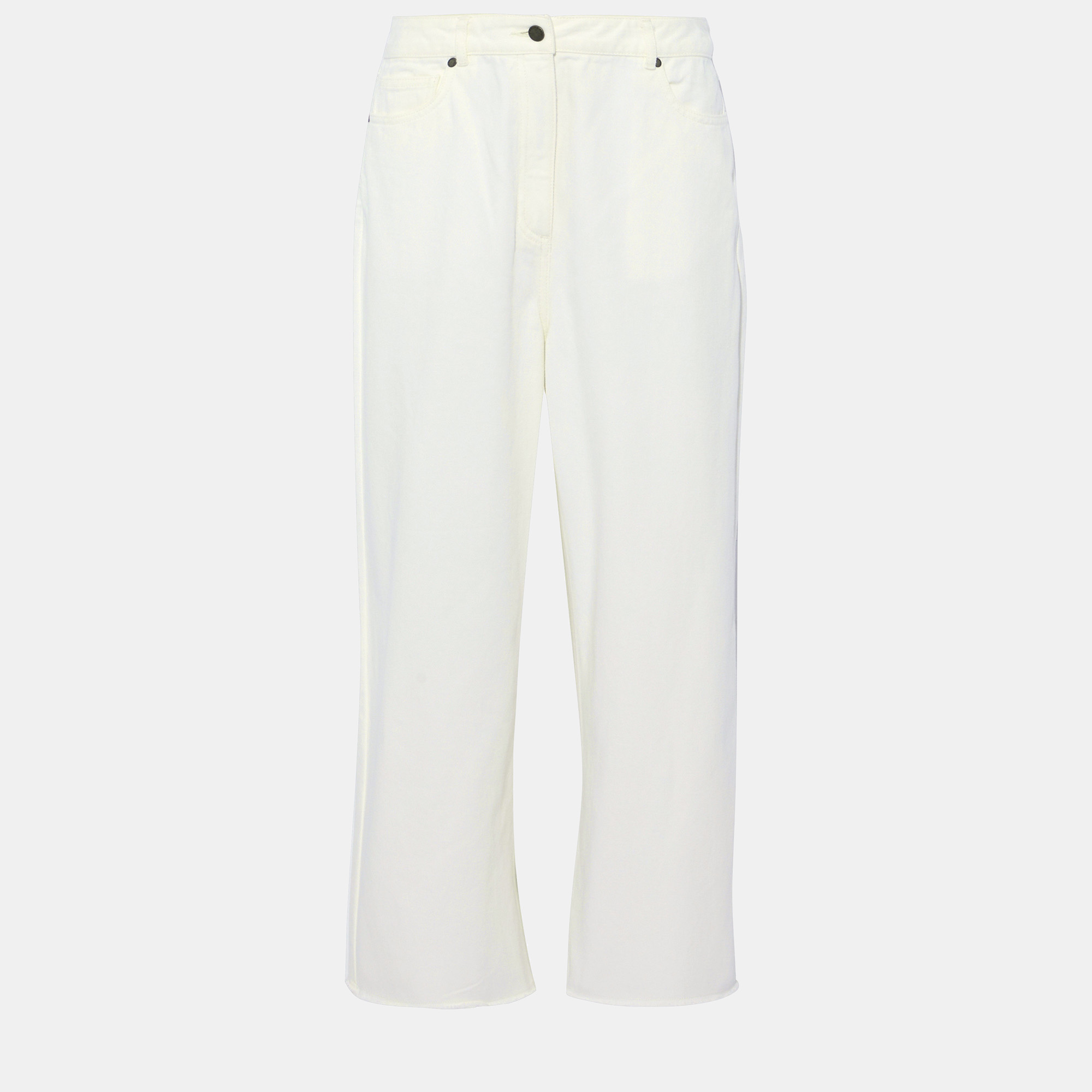 Pre-owned Zimmermann White Denim Wide Leg Jeans Size M (2)