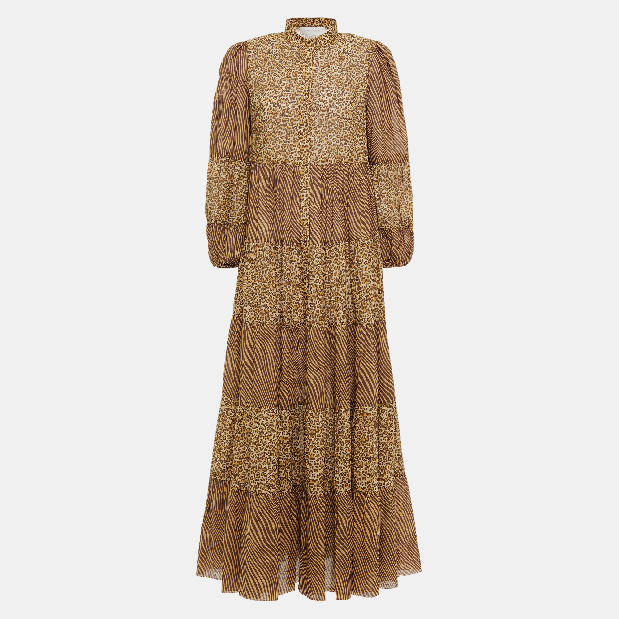 Pre-owned Zimmermann Cotton Maxi Dress 0 In Brown
