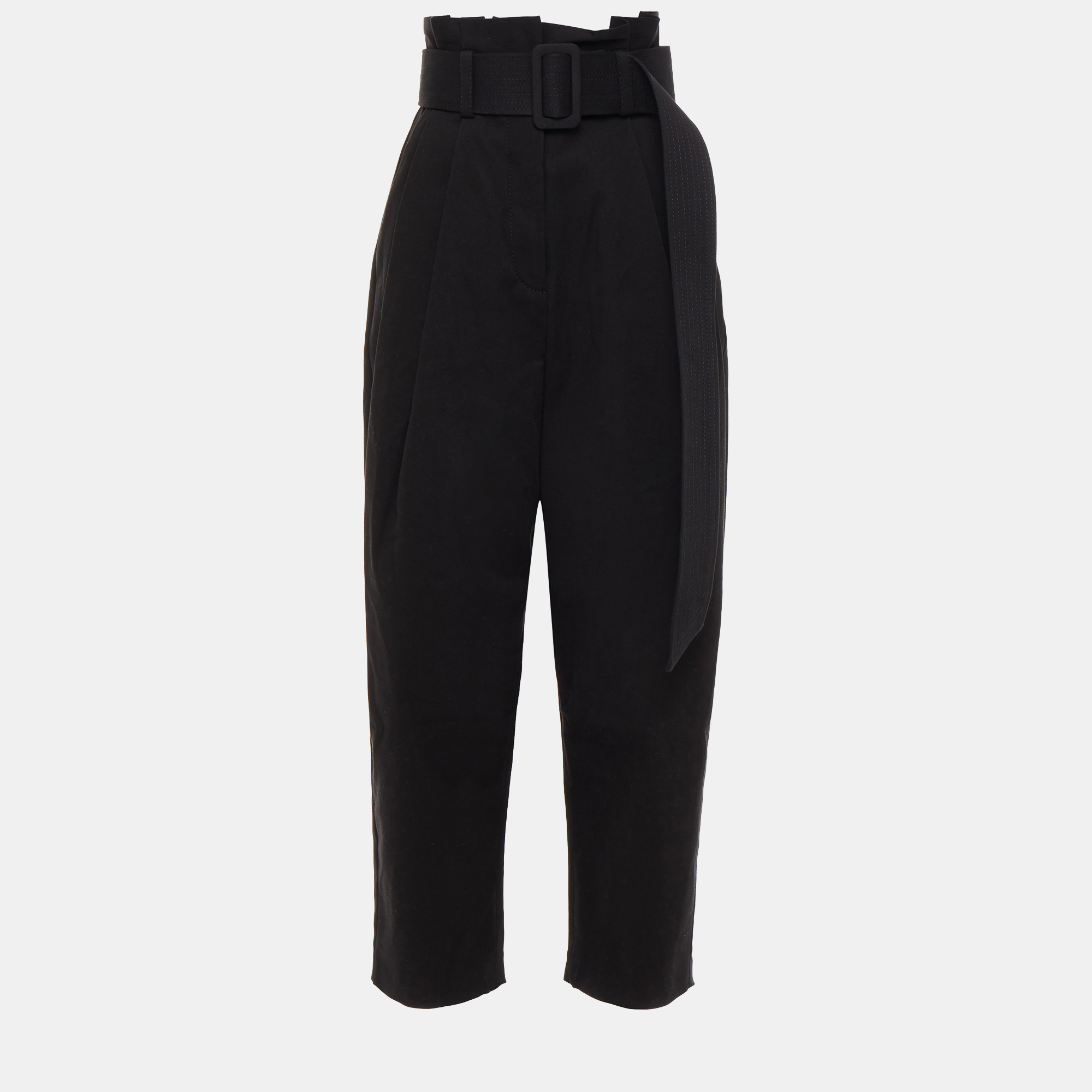 Pre-owned Zimmermann Black Cotton Tapered Pants L (2)