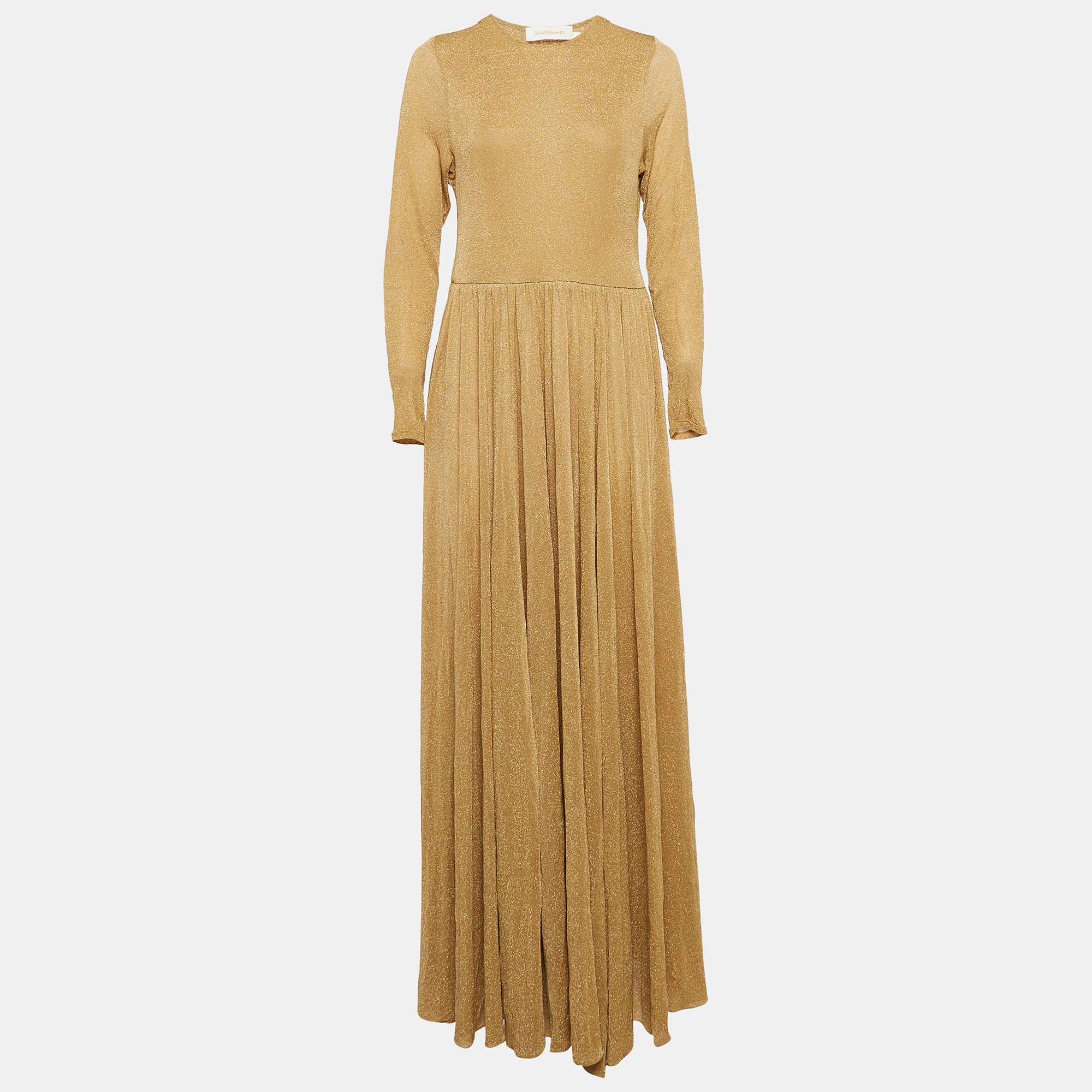 

Zimmermann Gold Lurex Knit Maxi Dress XL