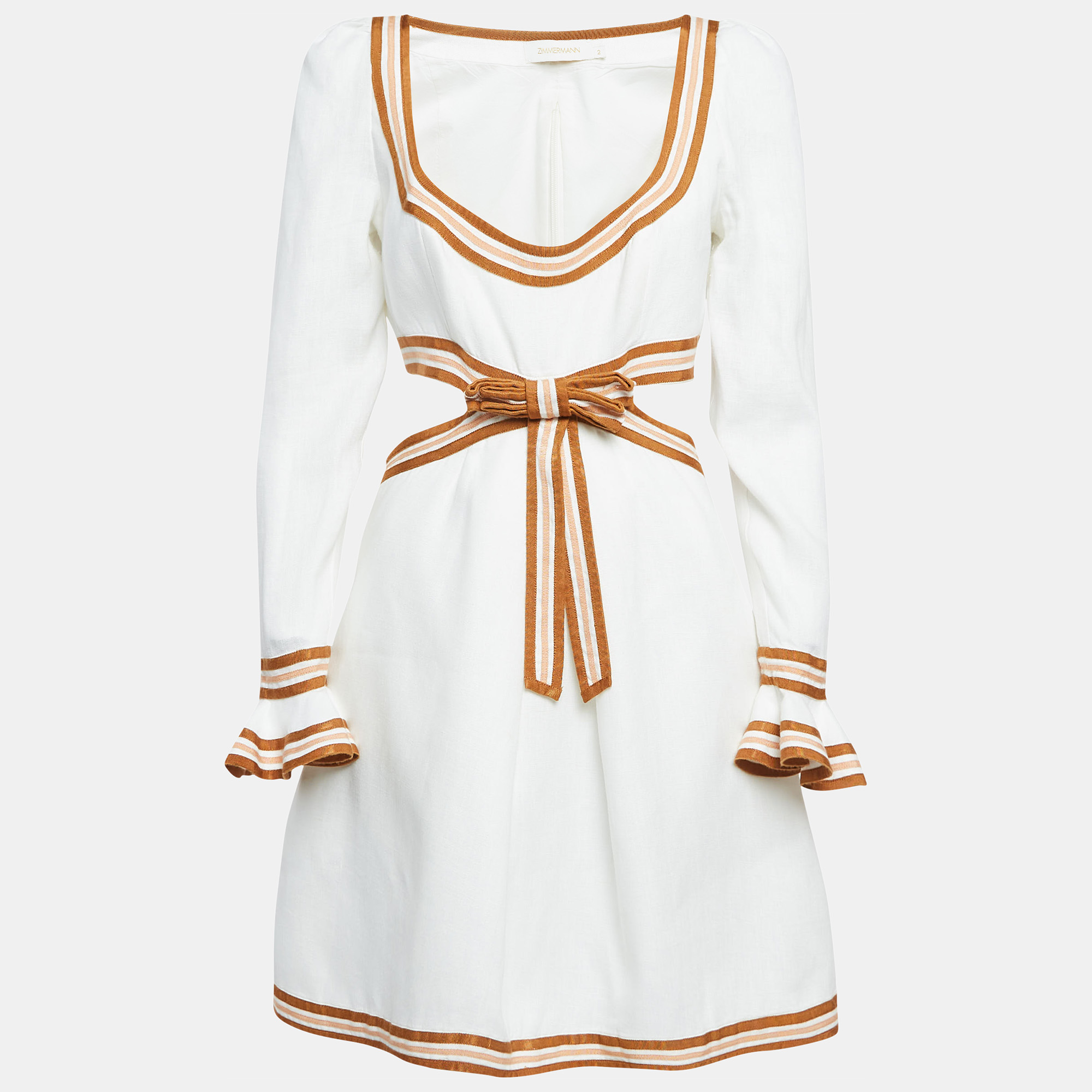 

Zimmermann White Linen Cut-Out Mini Dress M