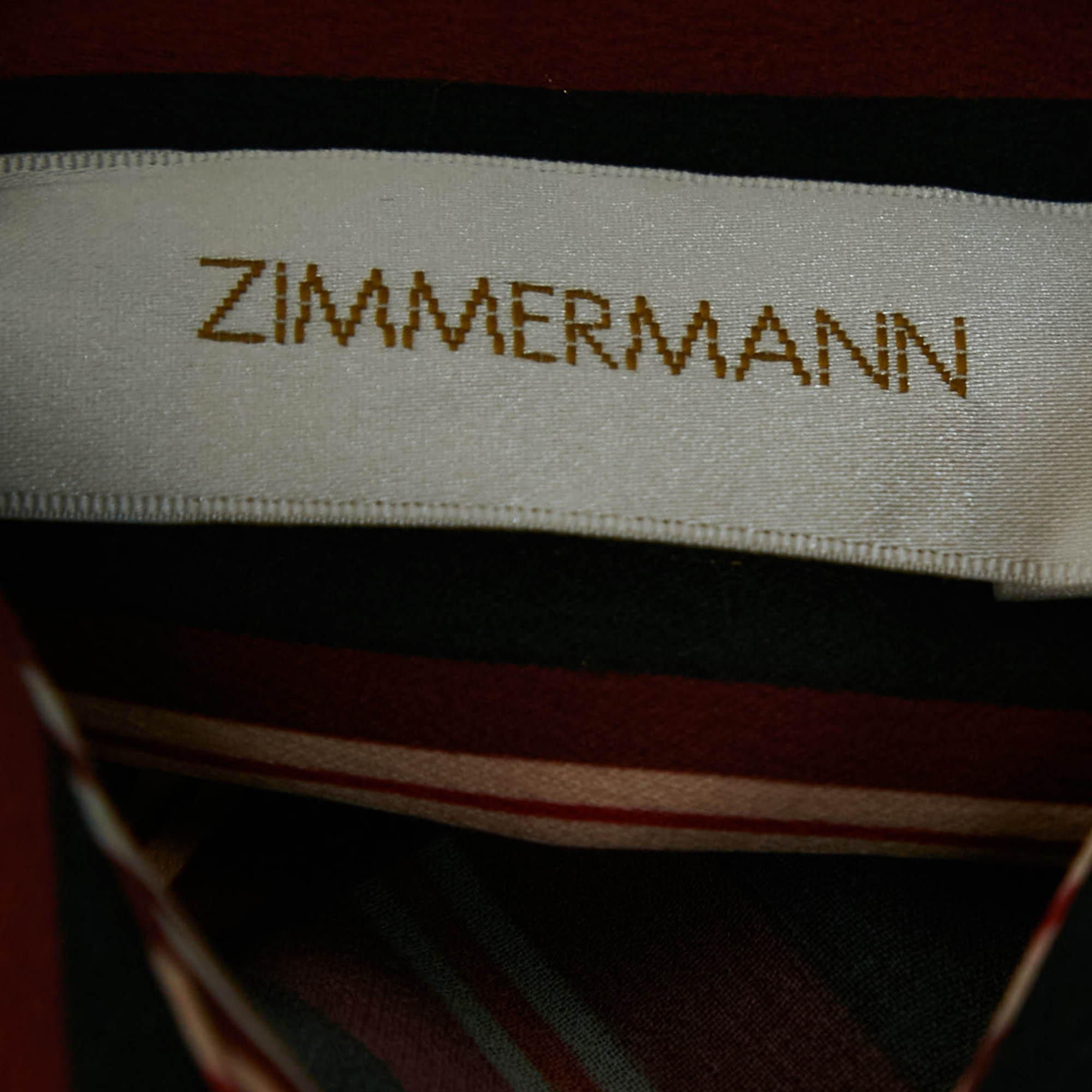 Zimmermann Multicolor Striped Georgette Asymmetrical Shirt L 