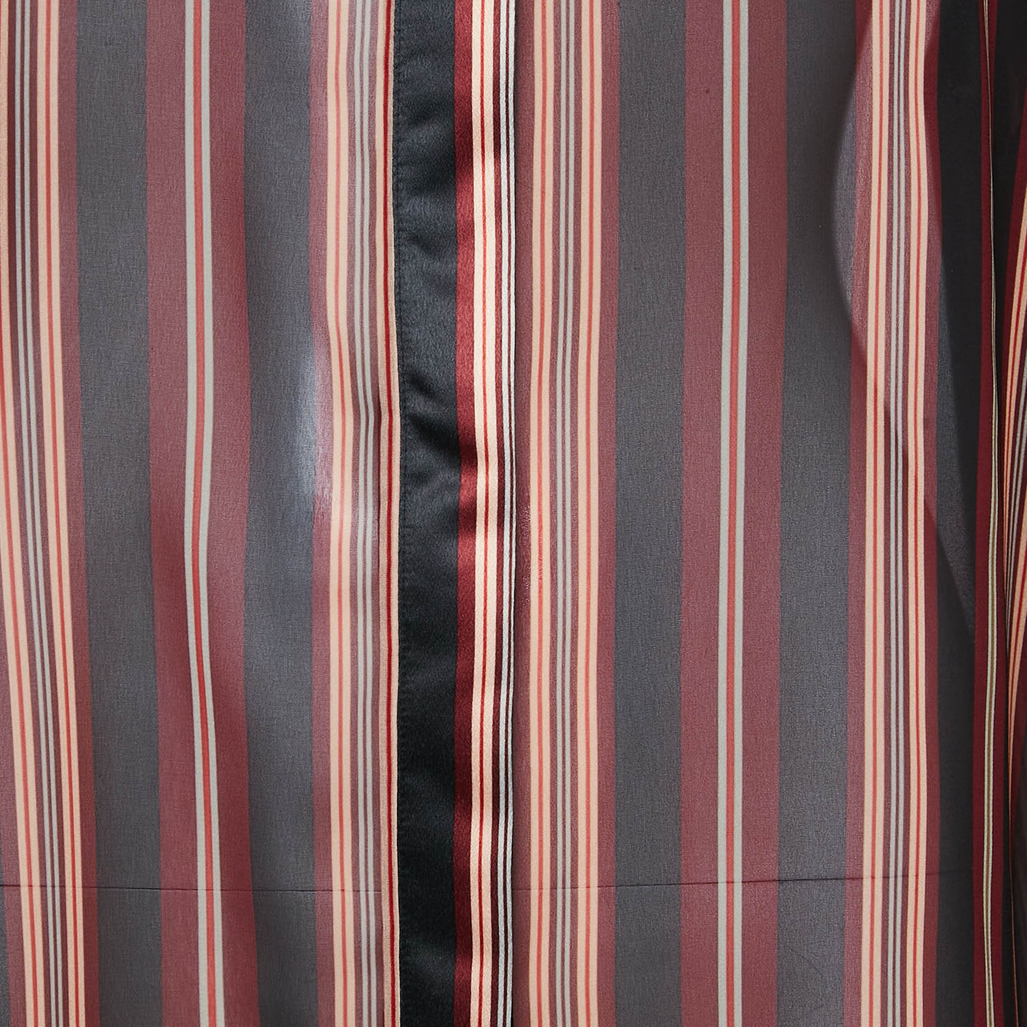 Zimmermann Multicolor Striped Georgette Asymmetrical Shirt L 