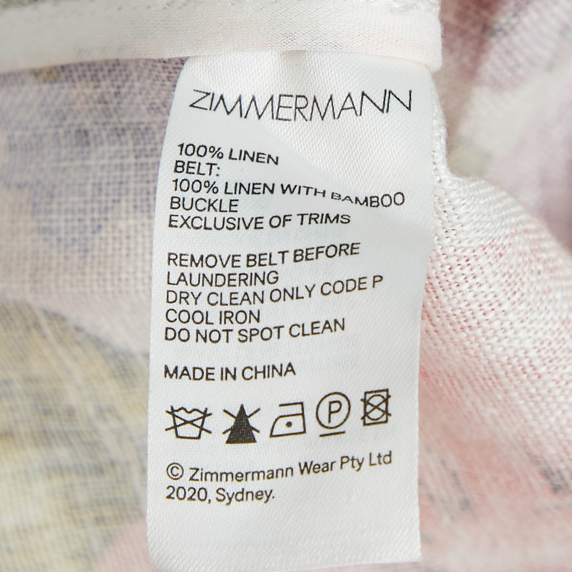 Zimmermann Multicolor Floral Print Linen Belted Jumpsuit M 