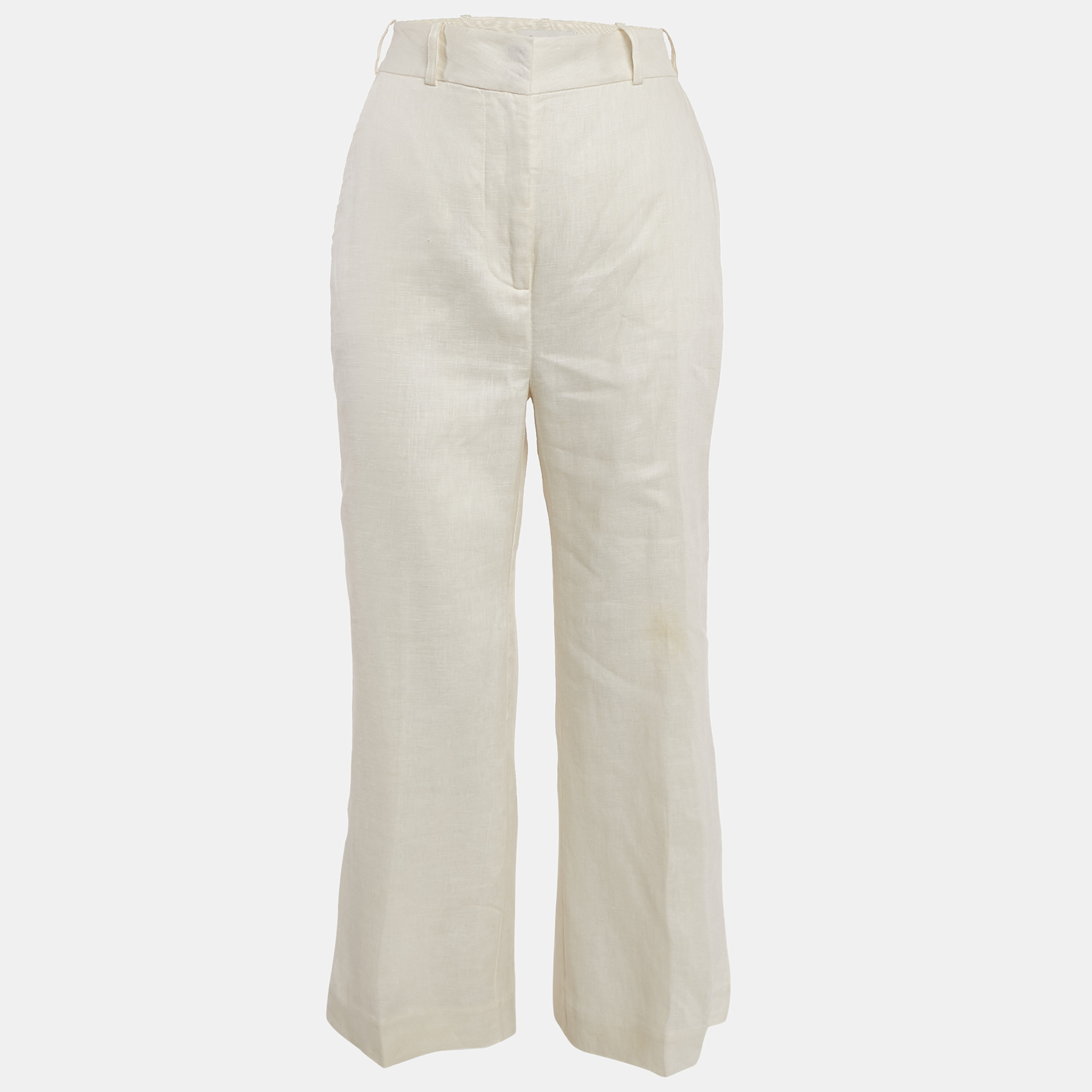 

Zimmermann Off White Linen Straight Leg Trousers S