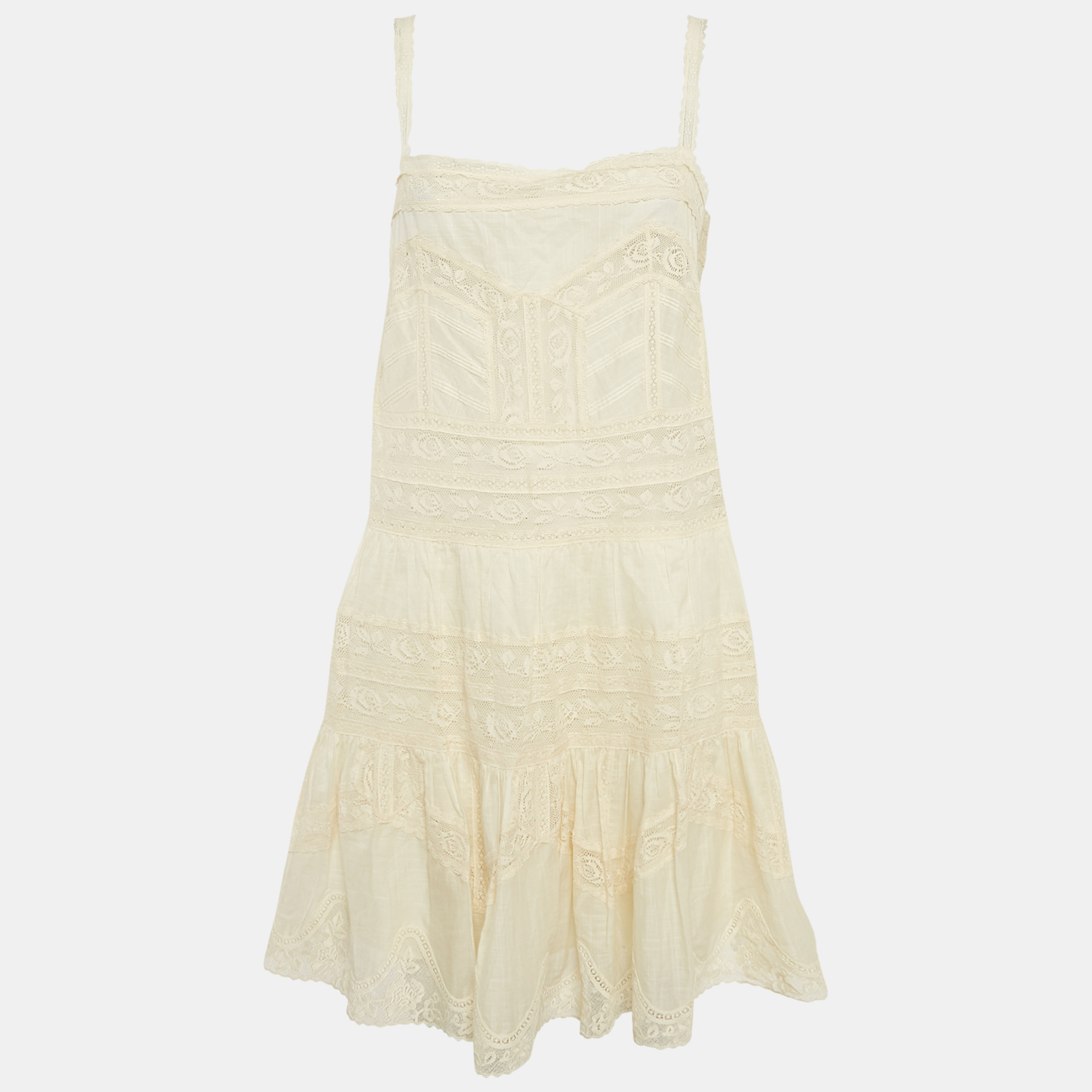 

Zimmermann Cream Lace Halliday Mini Dress L