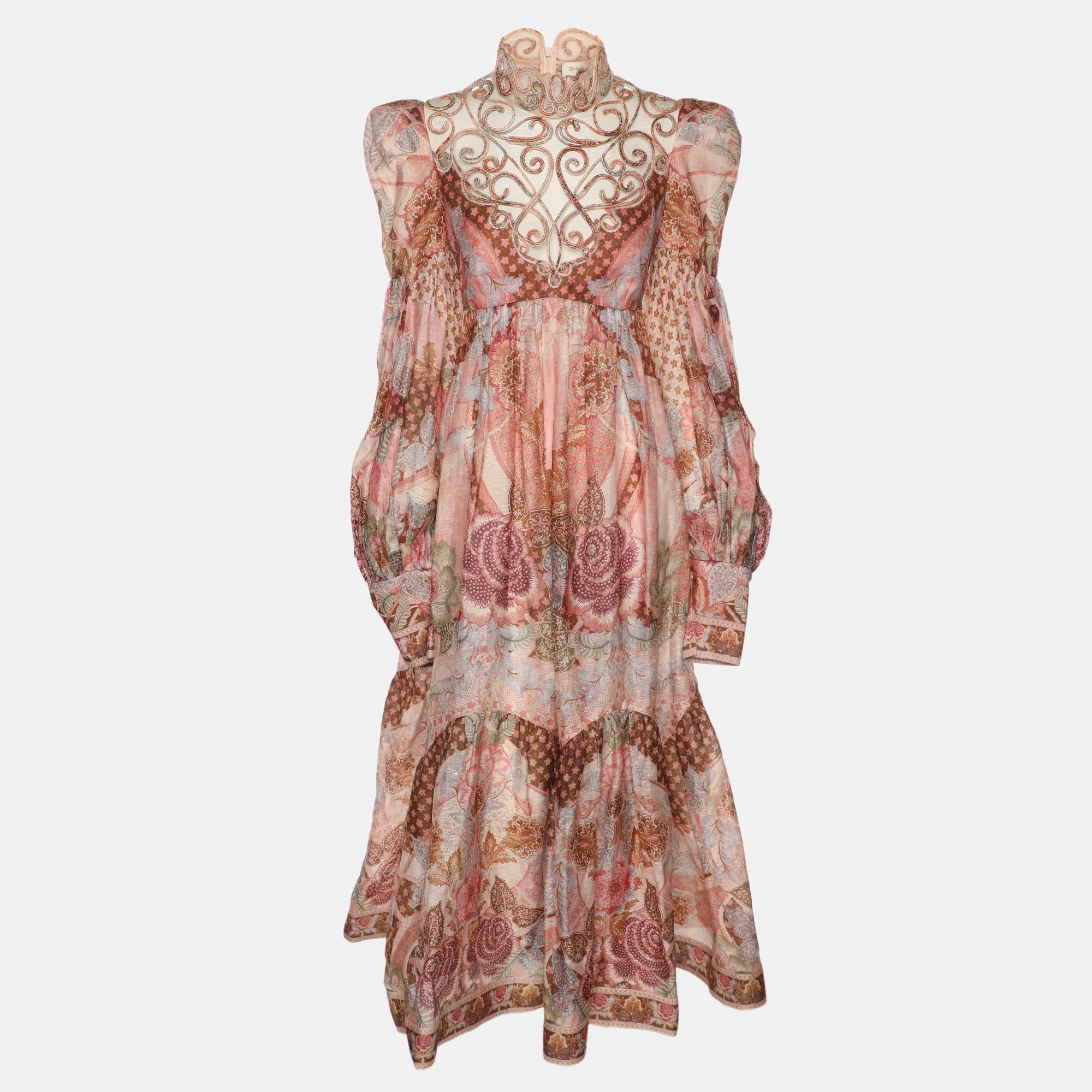 

Zimmermann Multicolor Linen Blend Kaleidoscope Maxi Dress S