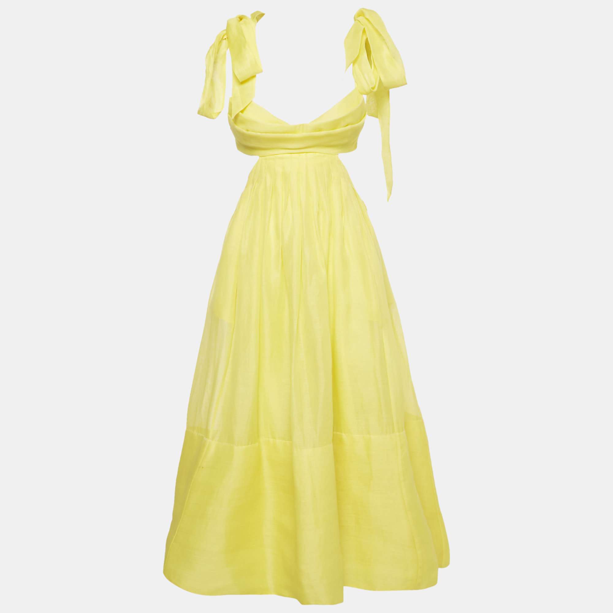 

Zimmermann Yellow Linen Blend Botanica Bralette Gown S
