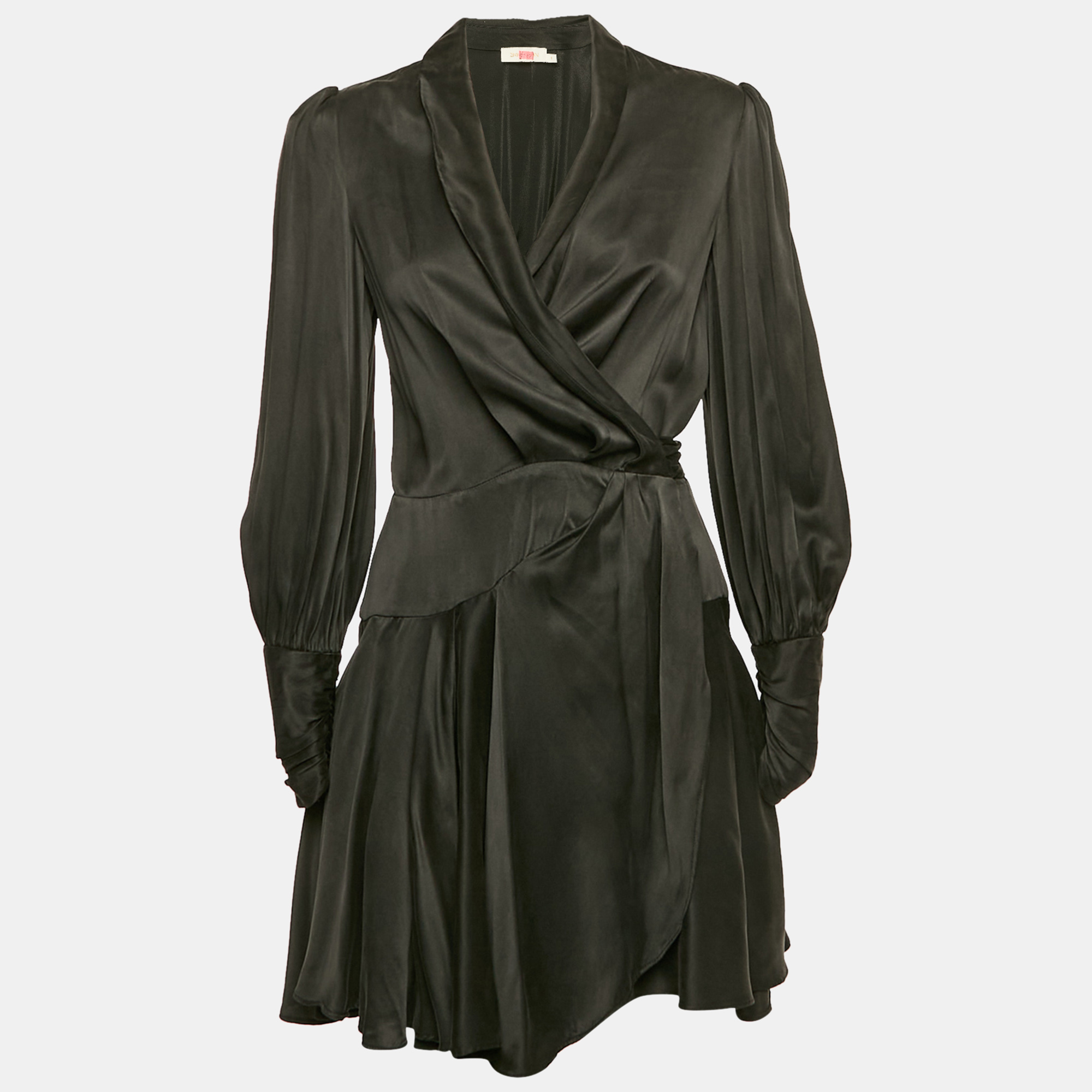 

Zimmermann Black Silk Wrap Mini Dress S
