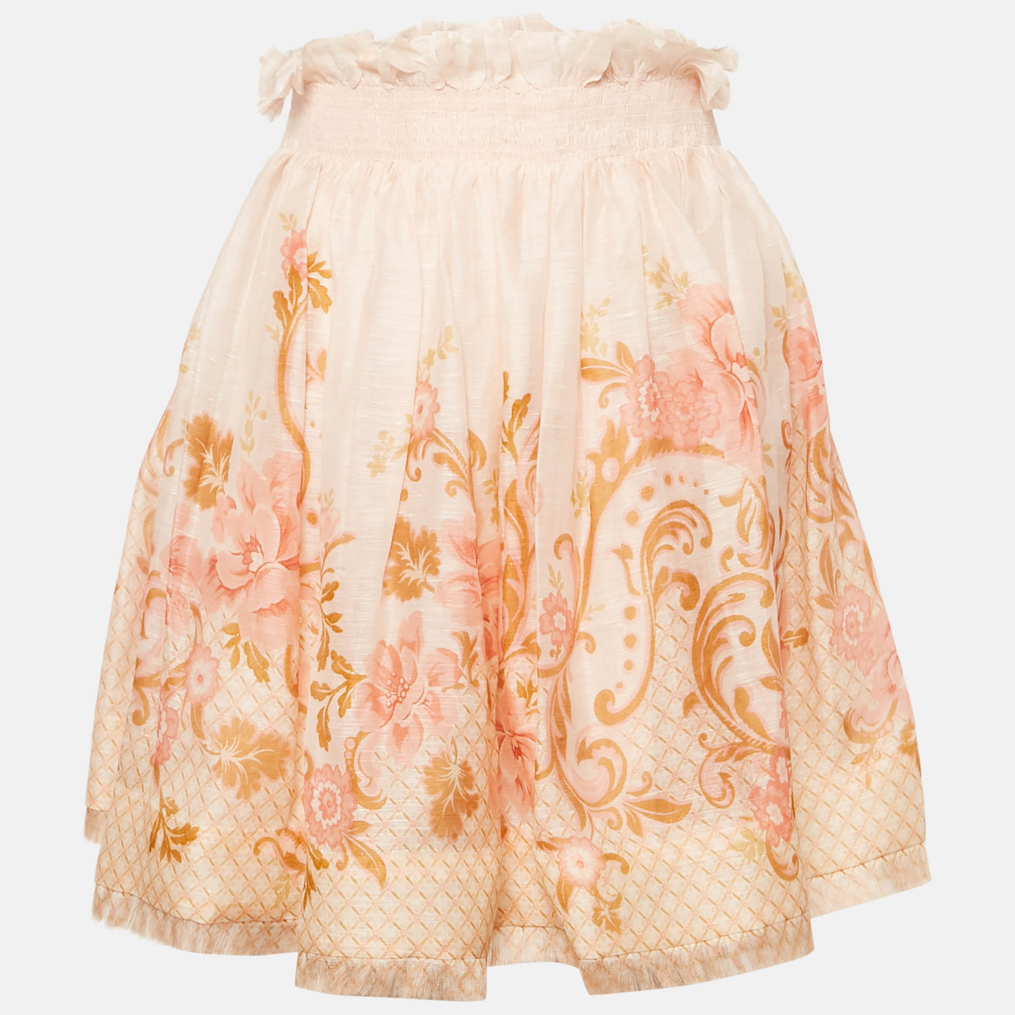 

Zimmermann Pink Printed Linen & Silk Mini Skirt S