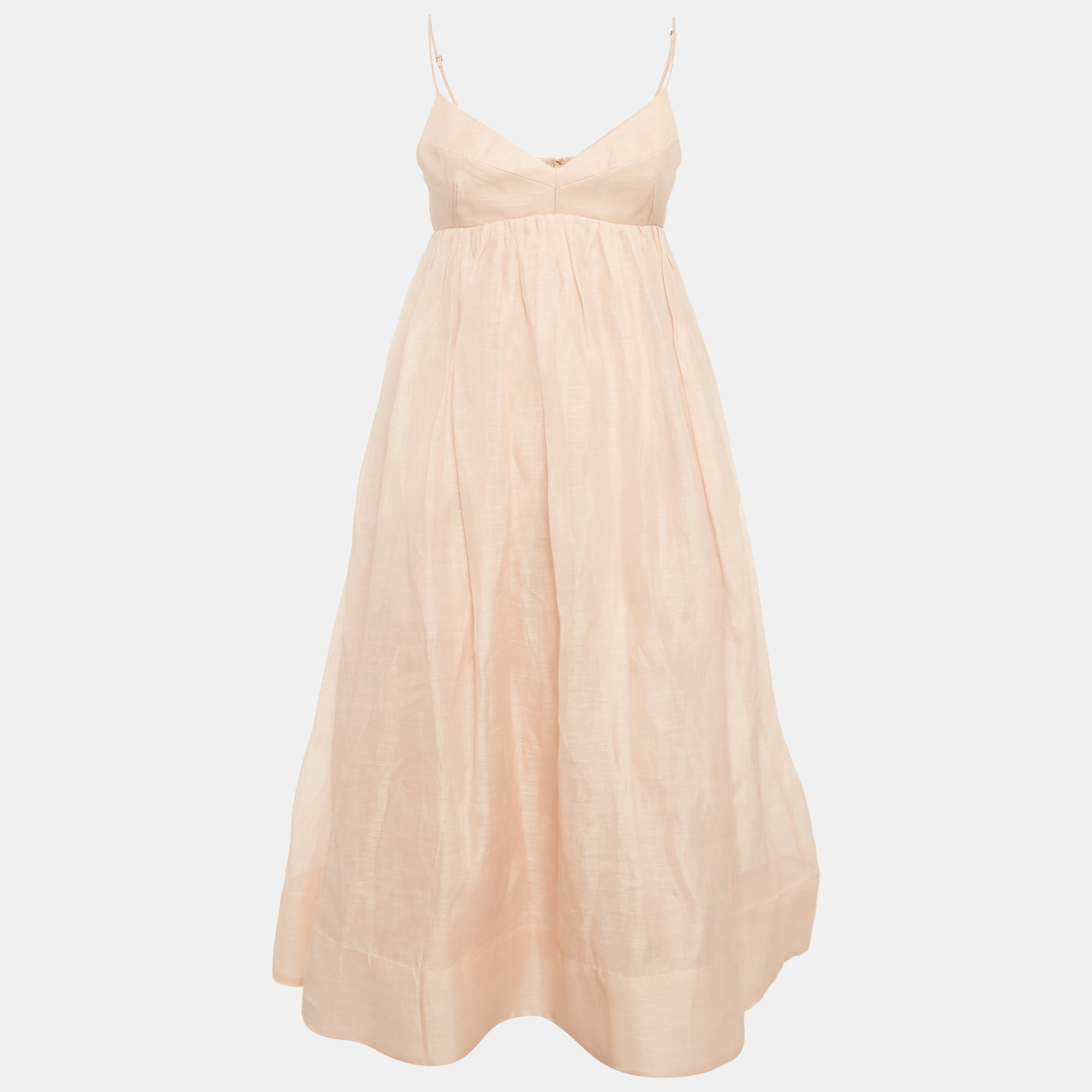 

Zimmermann Pink Linen Blend Midi Dress S