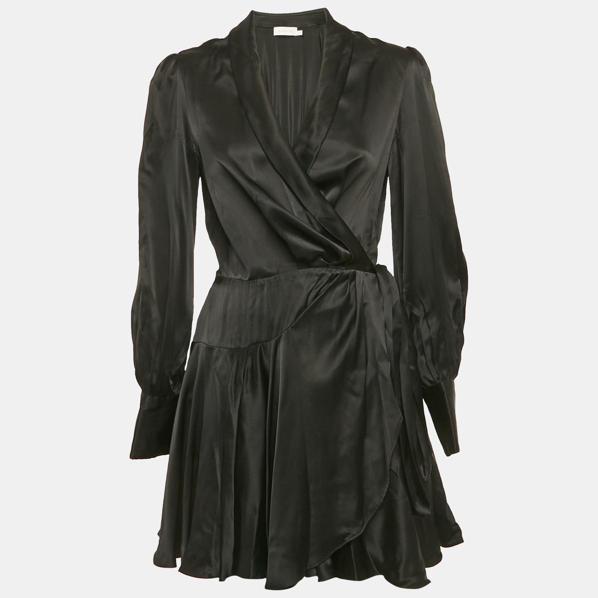 

Zimmermann Black Silk Mini Wrap Dress S