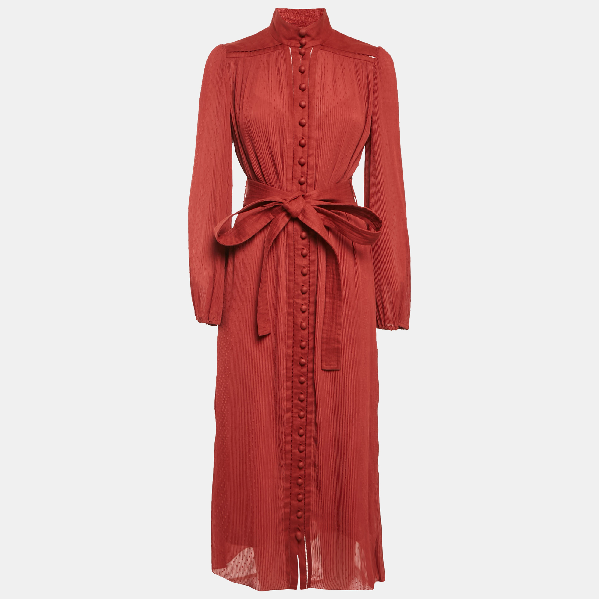 

Zimmermann Brown Swiss Dots Plisse Espionage Midi Dress M