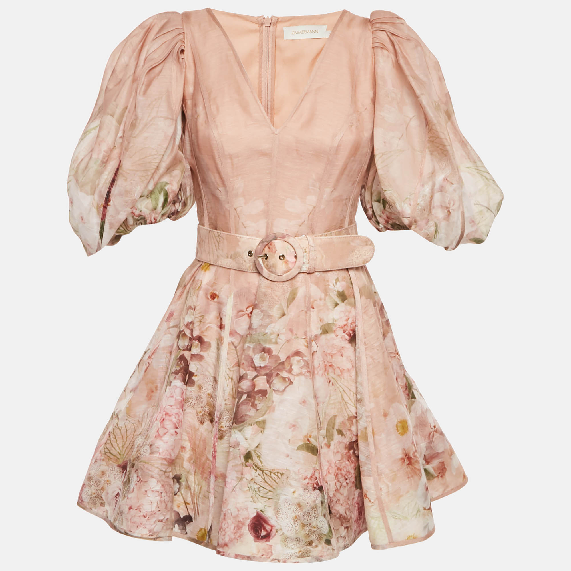 

Zimmermann Pink Floral Print Silk Blend Mini Dress M
