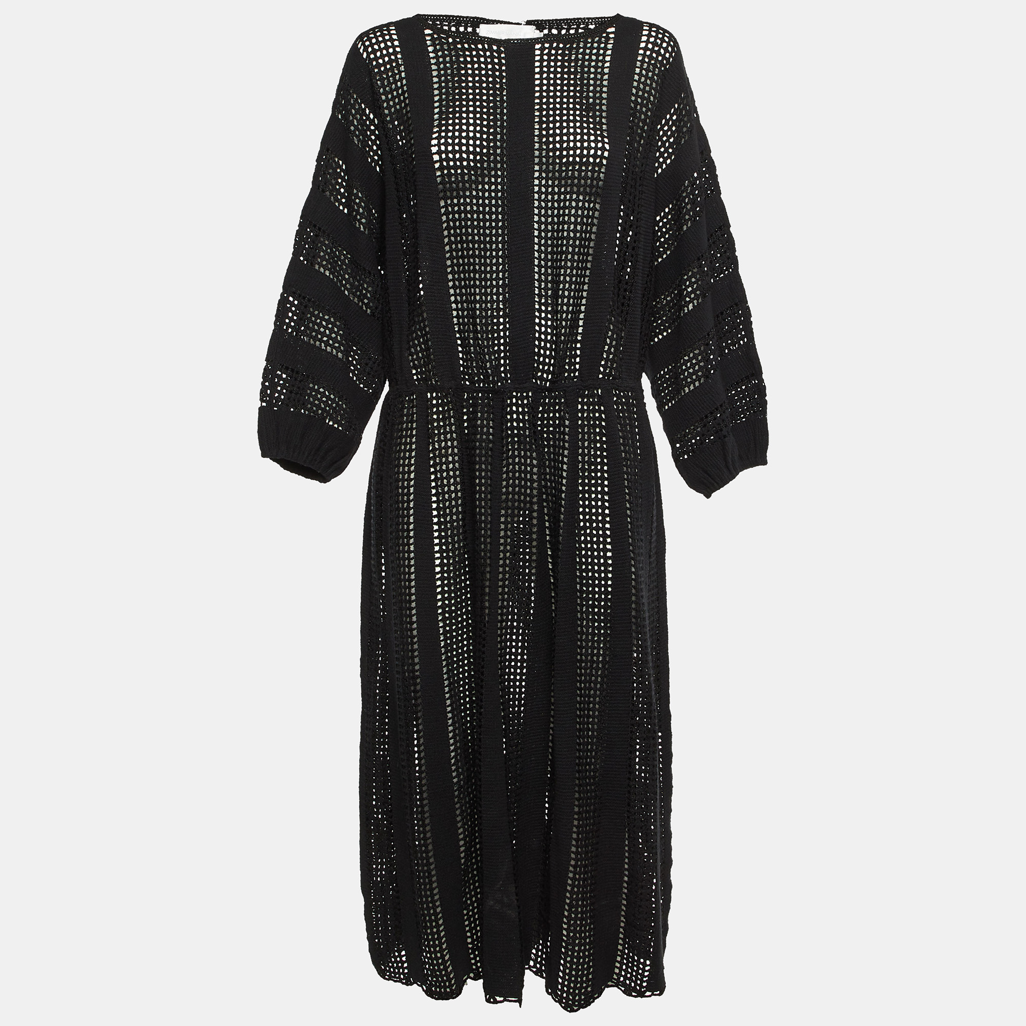 

Zimmermann Black Patterned Knit Maxi Dress M