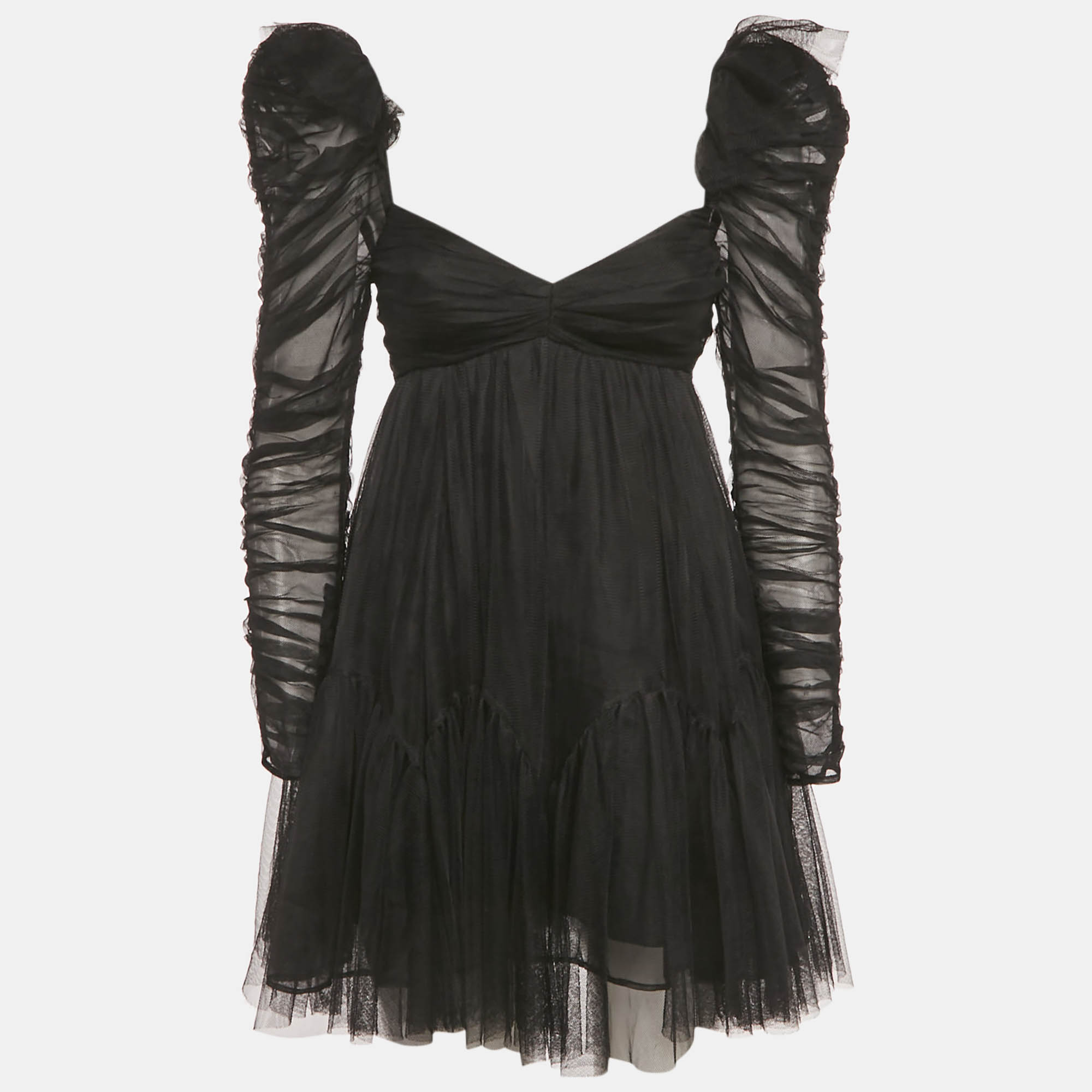 

Zimmermann Black Tulle Ruched Mini Dress XS