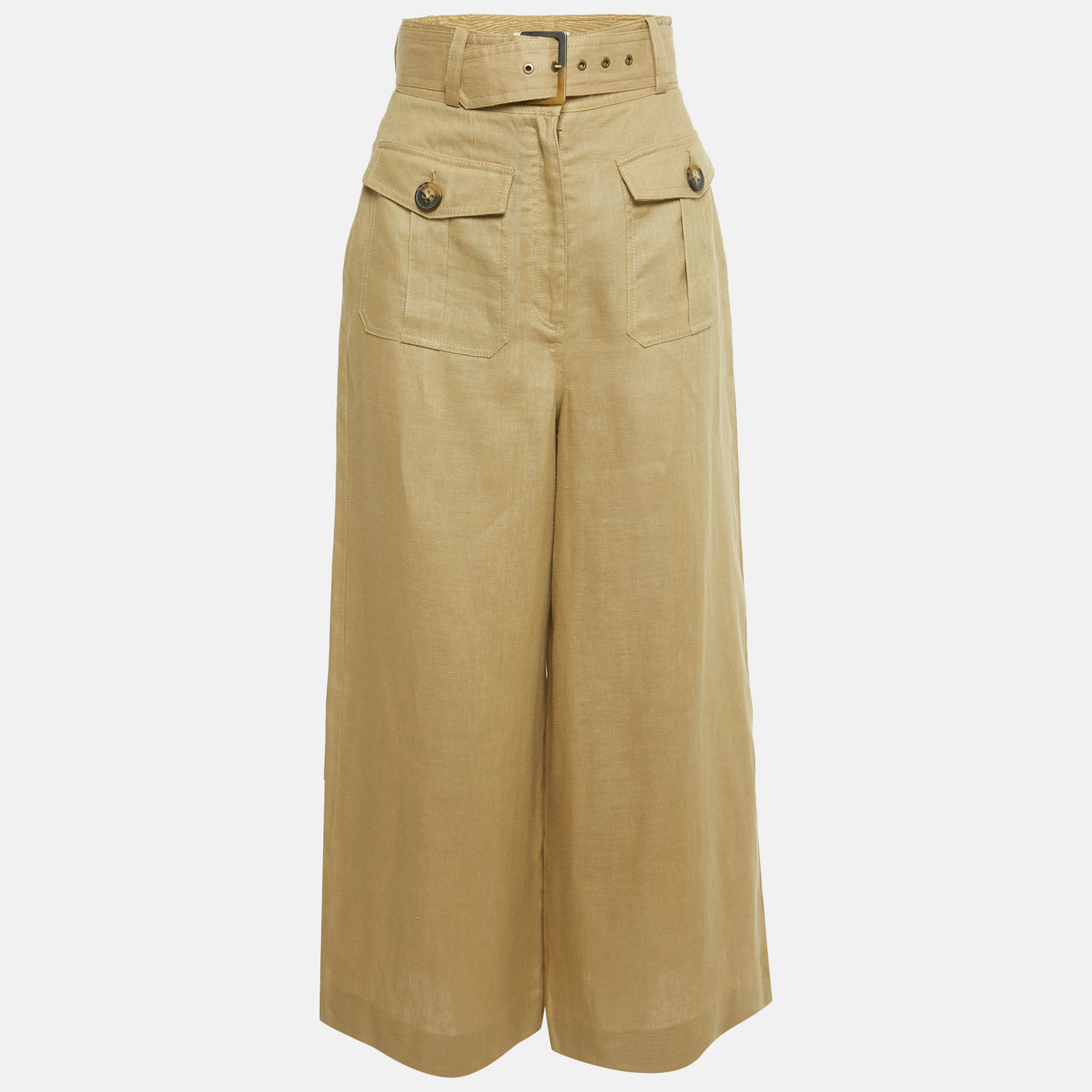 

Zimmermann Beige Linen Belted Wide Leg Trousers S