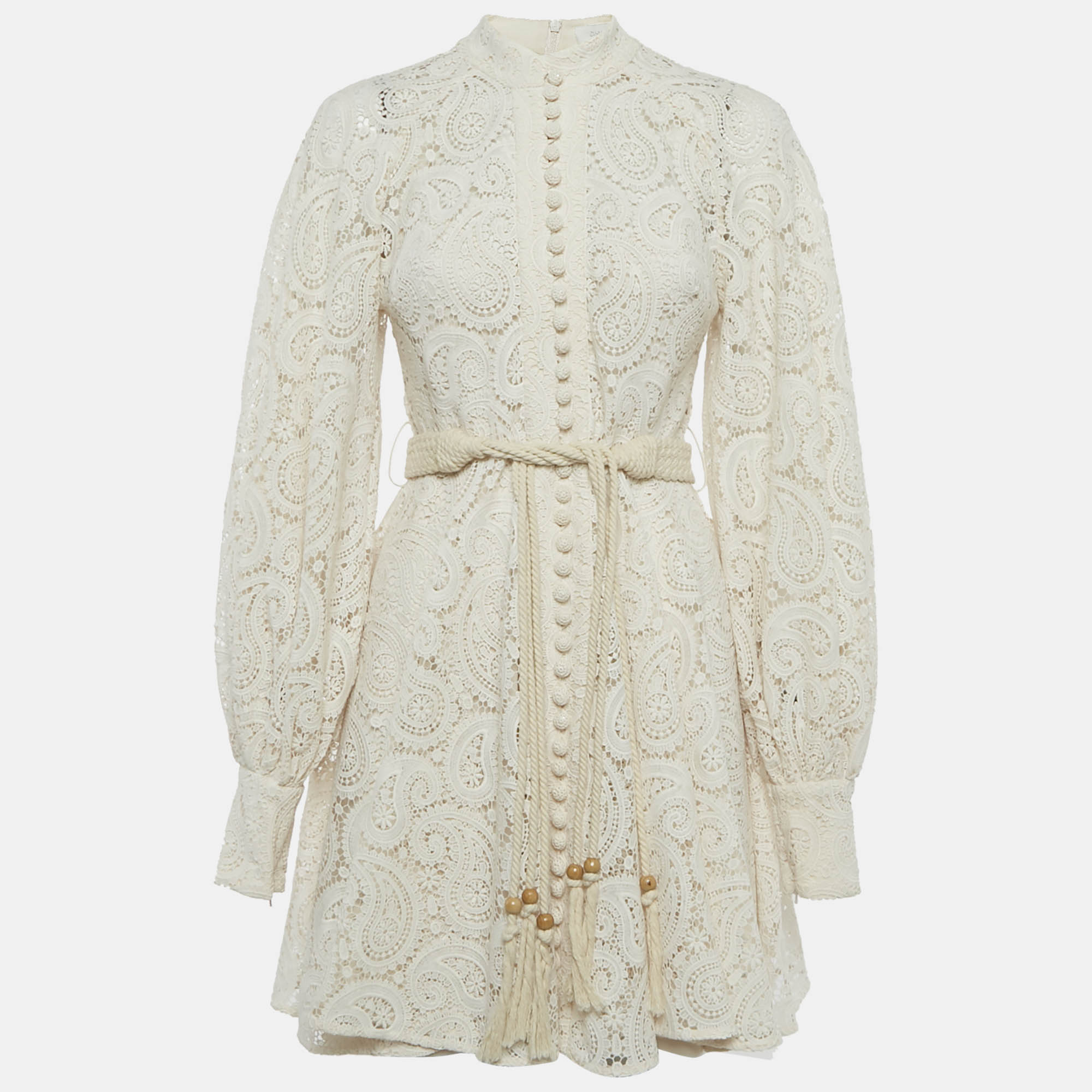 

Zimmermann Beige Paisley Lace Amari Mini Dress M