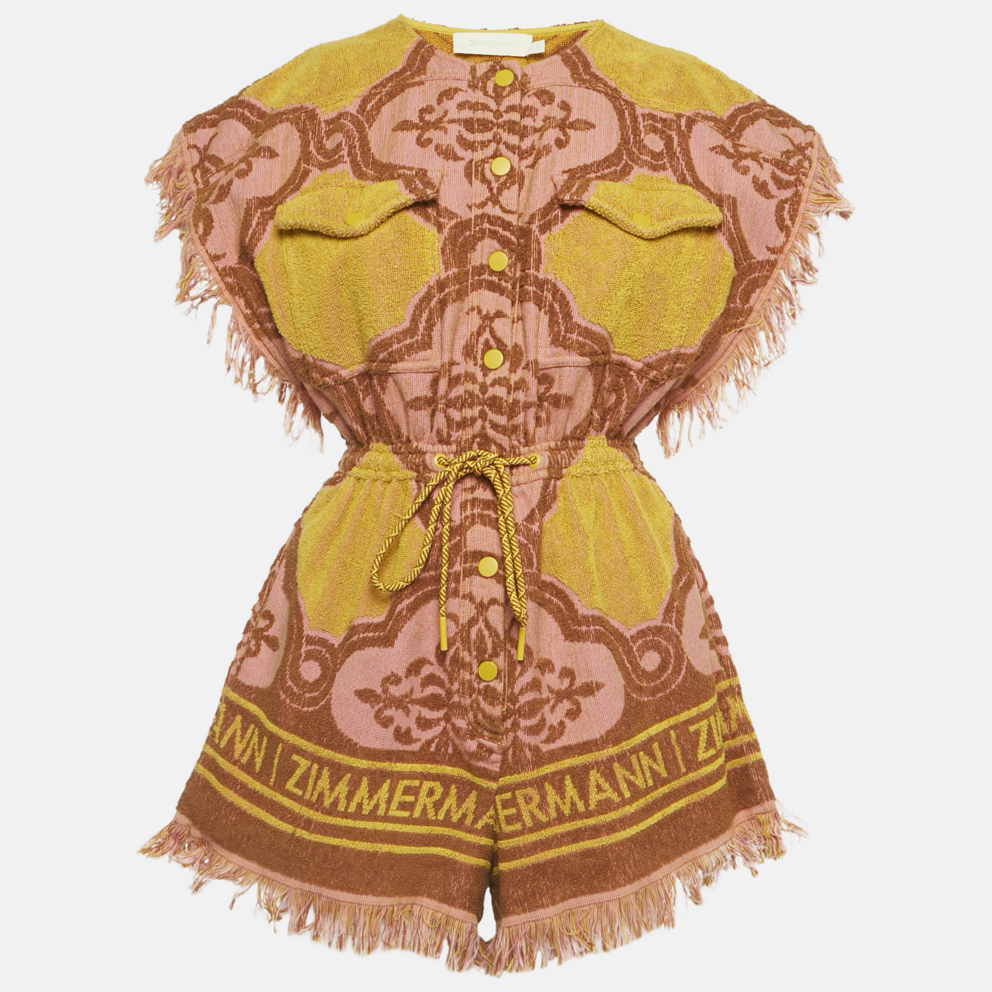 

Zimmermann Yellow Floral Terry Cotton Romper S