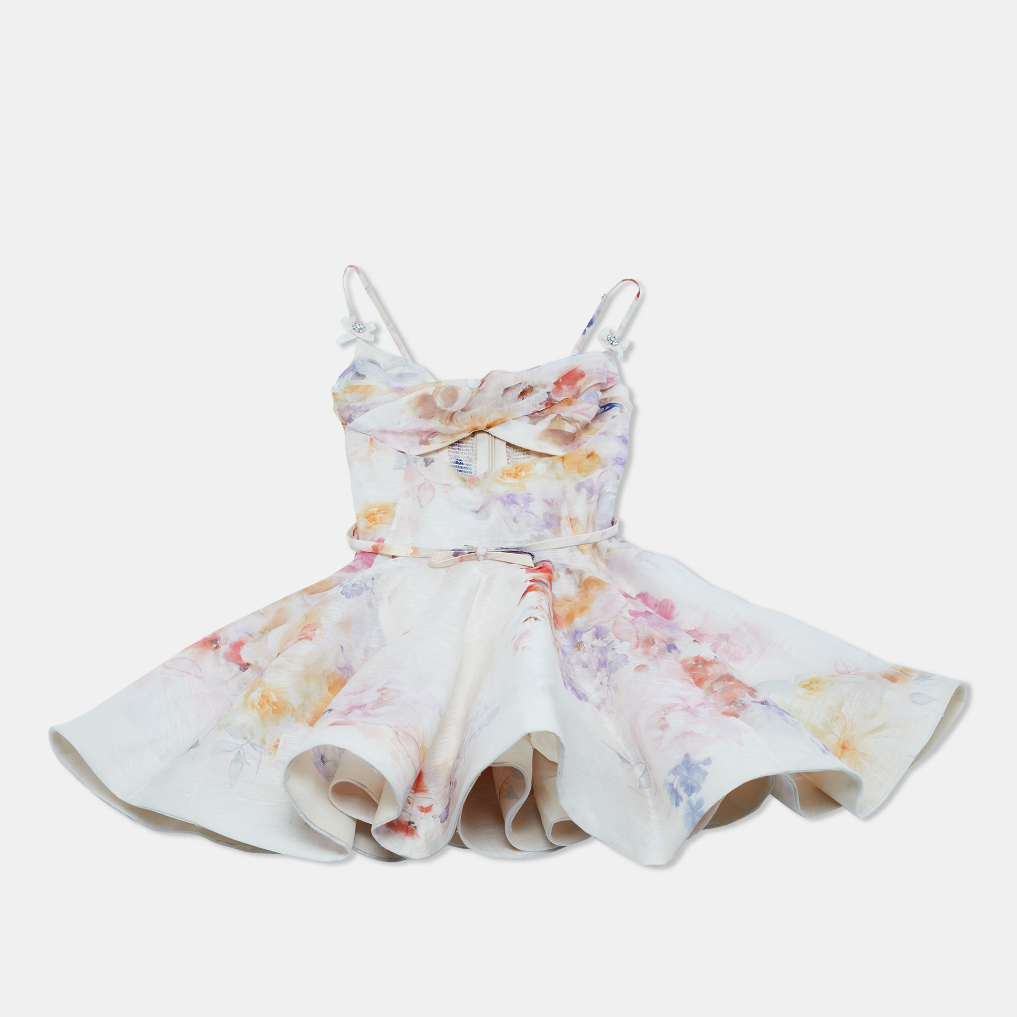 

Zimmermann Pink Linen Crush Twist-Front Mini Dress XS