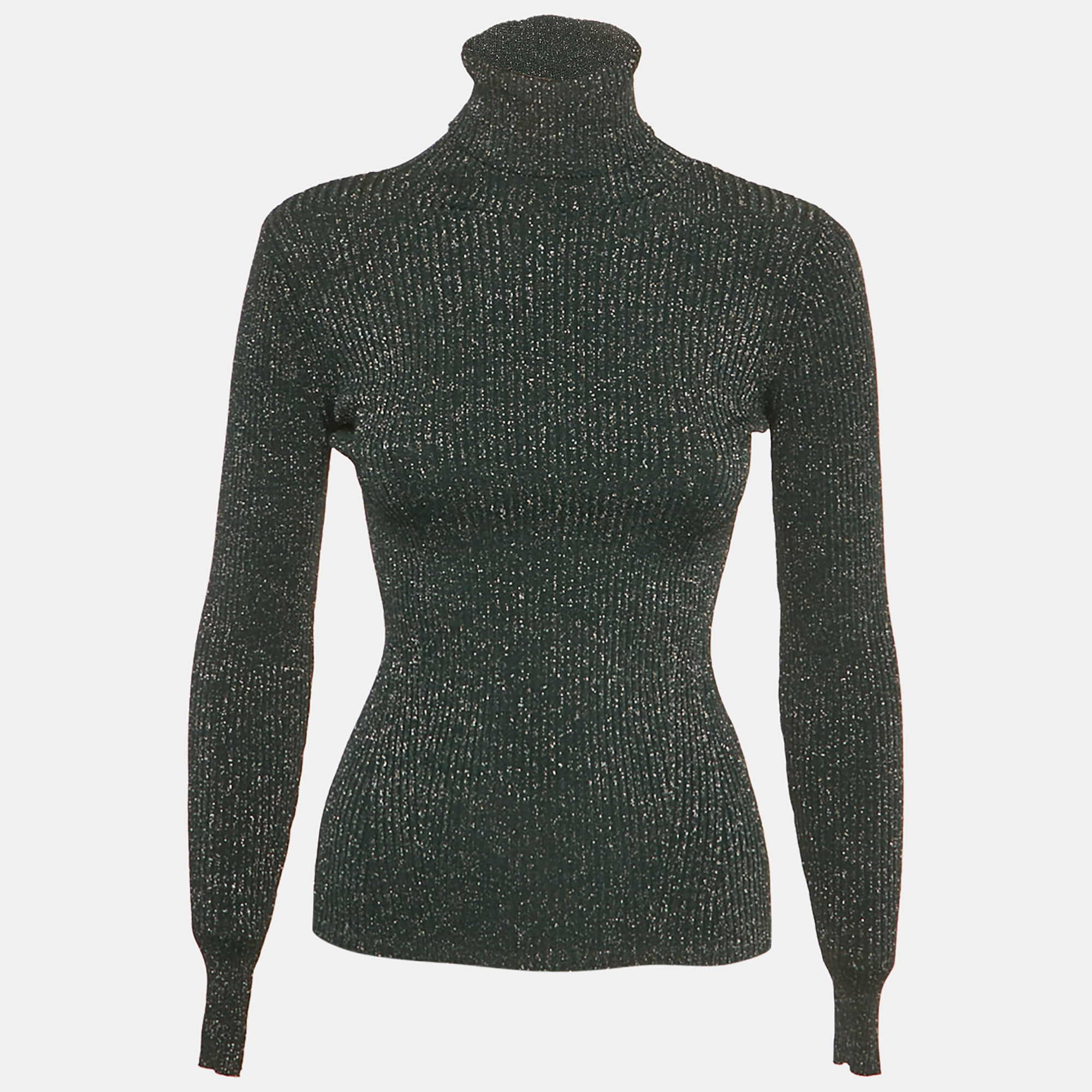 

Zimmermann Green Lurex Knit Turtleneck Sweater Top XS