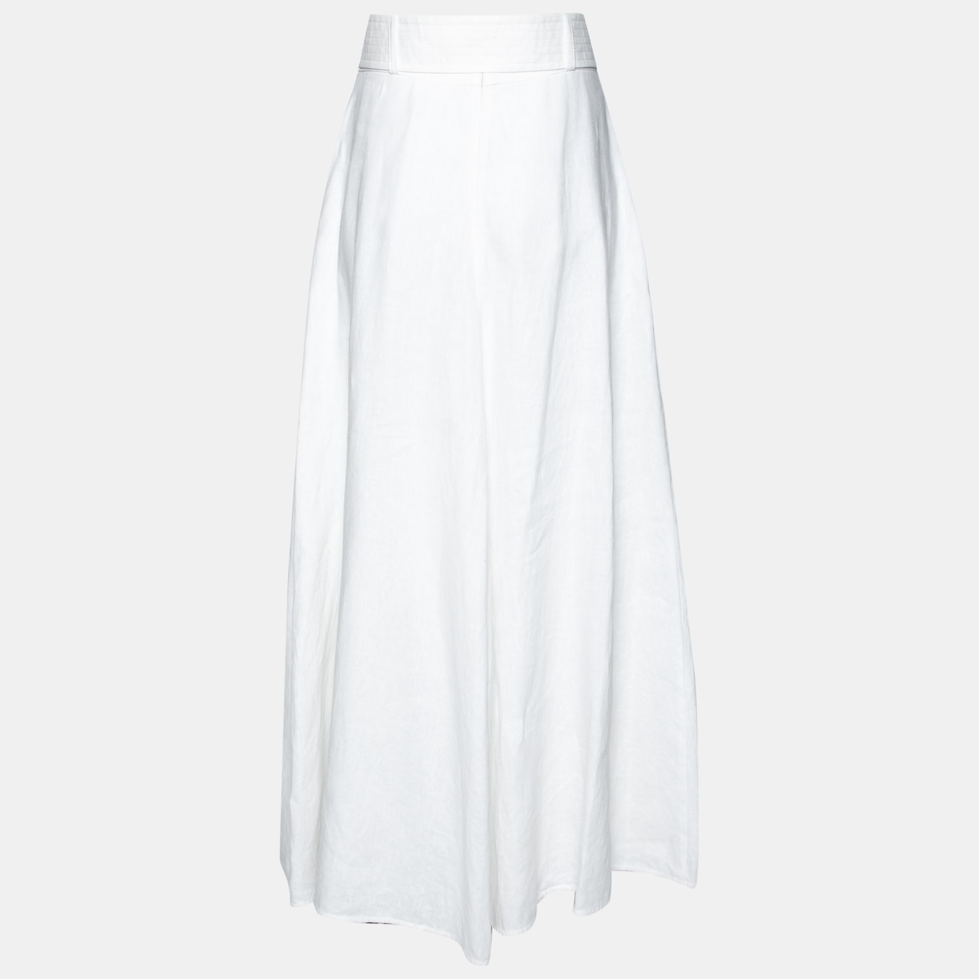 

Zimmermann White Linen Belted Maxi Skirt M