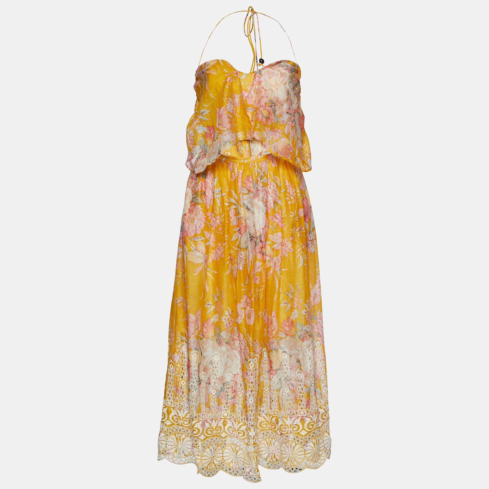 zimmermann confetti tie neck dress