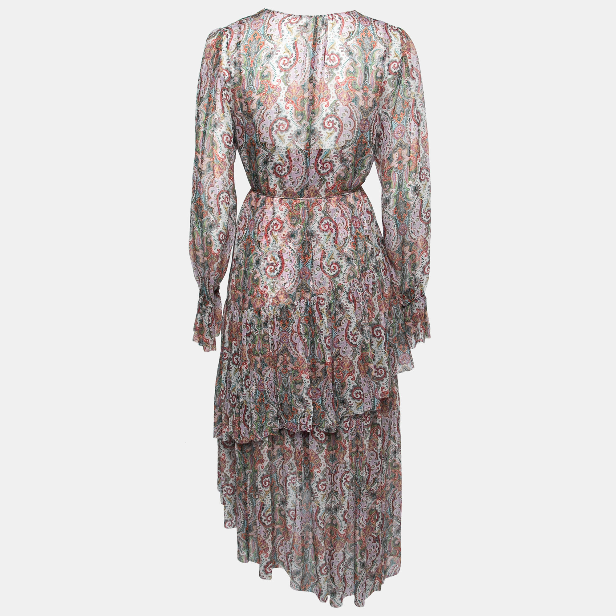 

Zimmermann Multicolor Printed Silk Chiffon Belted Dress
