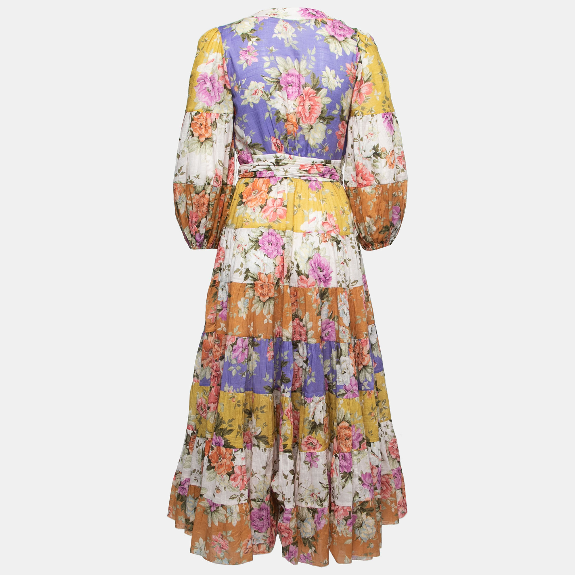 

Zimmermann Multicolor Floral Printed Maxi Wrap Dress
