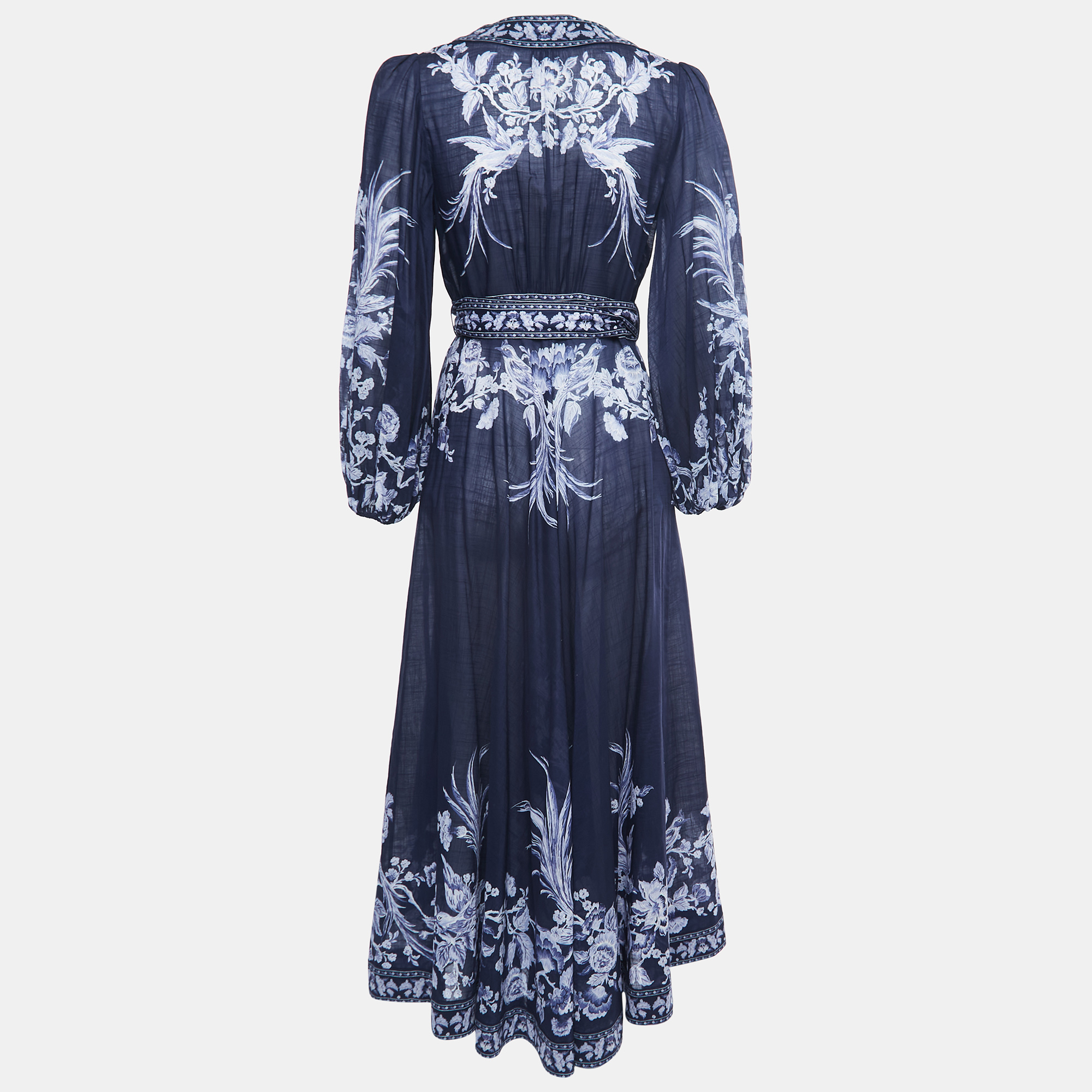 

Zimmermann Blue Printed Cotton Wrap Maxi Dress