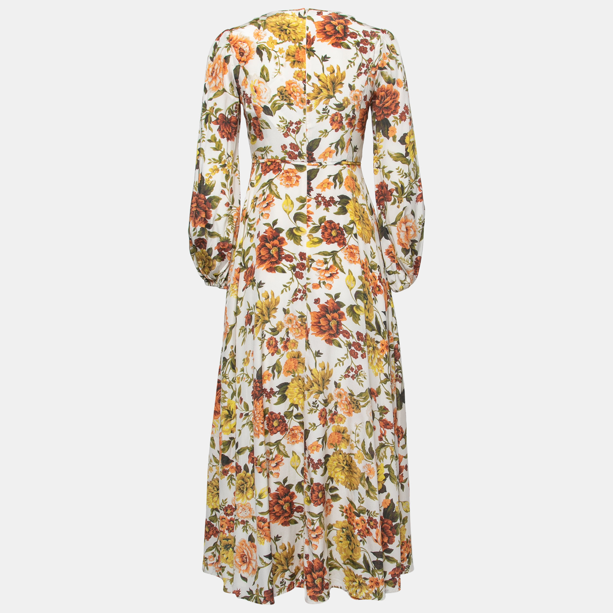 

Zimmermann White Floral Printed Silk Maxi Dress