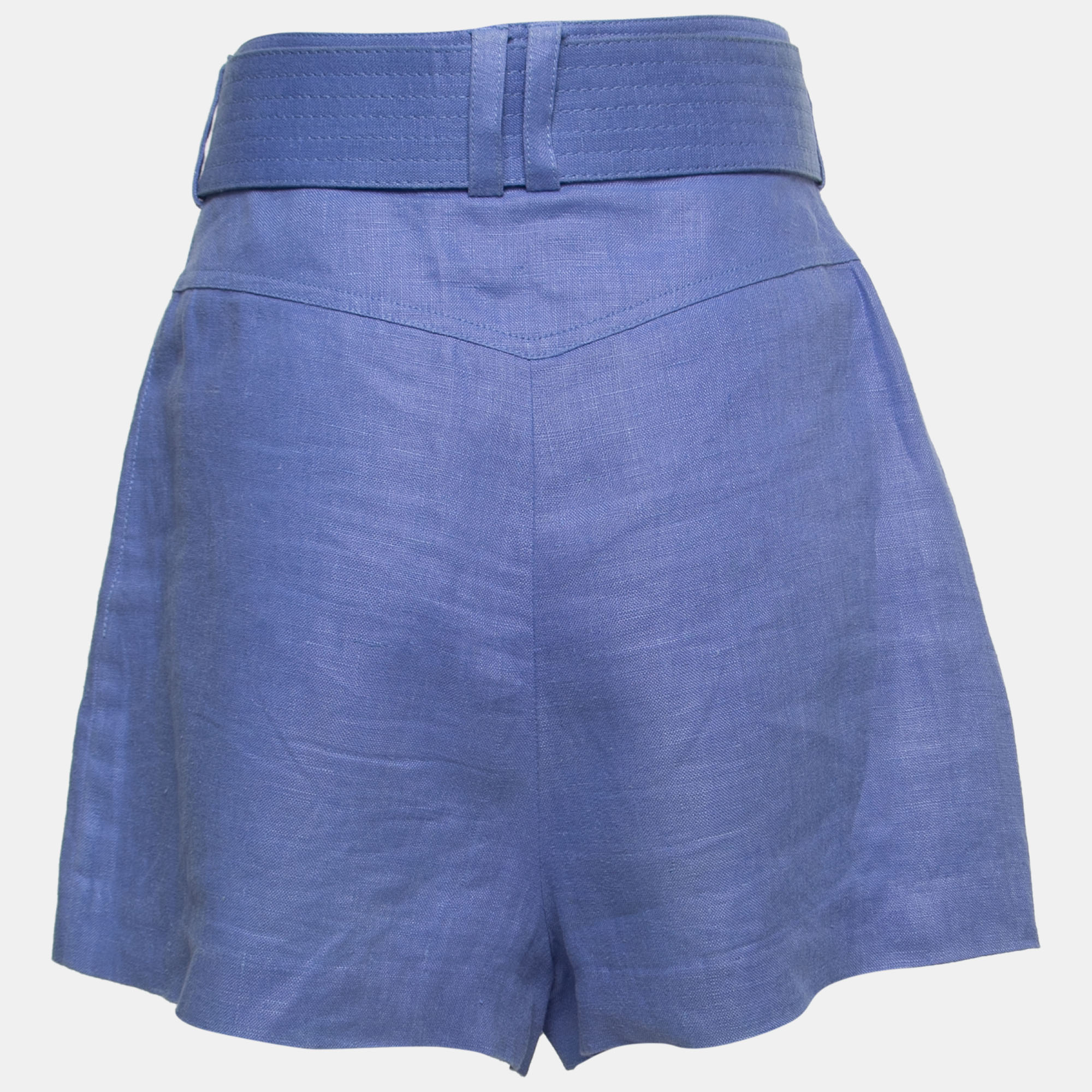 

Zimmerman Blue Linen Corsage Belted Shorts