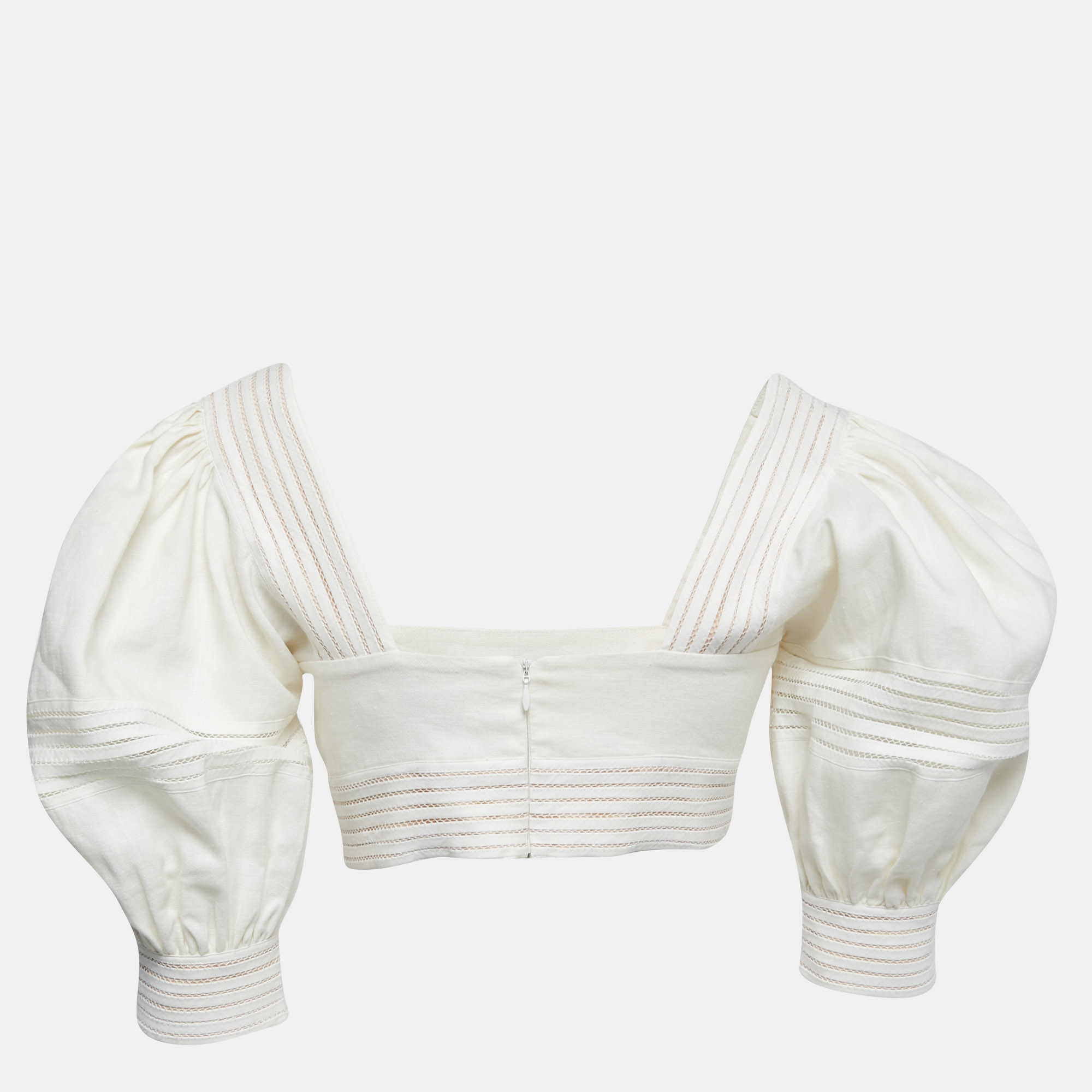 

Zimmermann Off-White Linen Crop Top