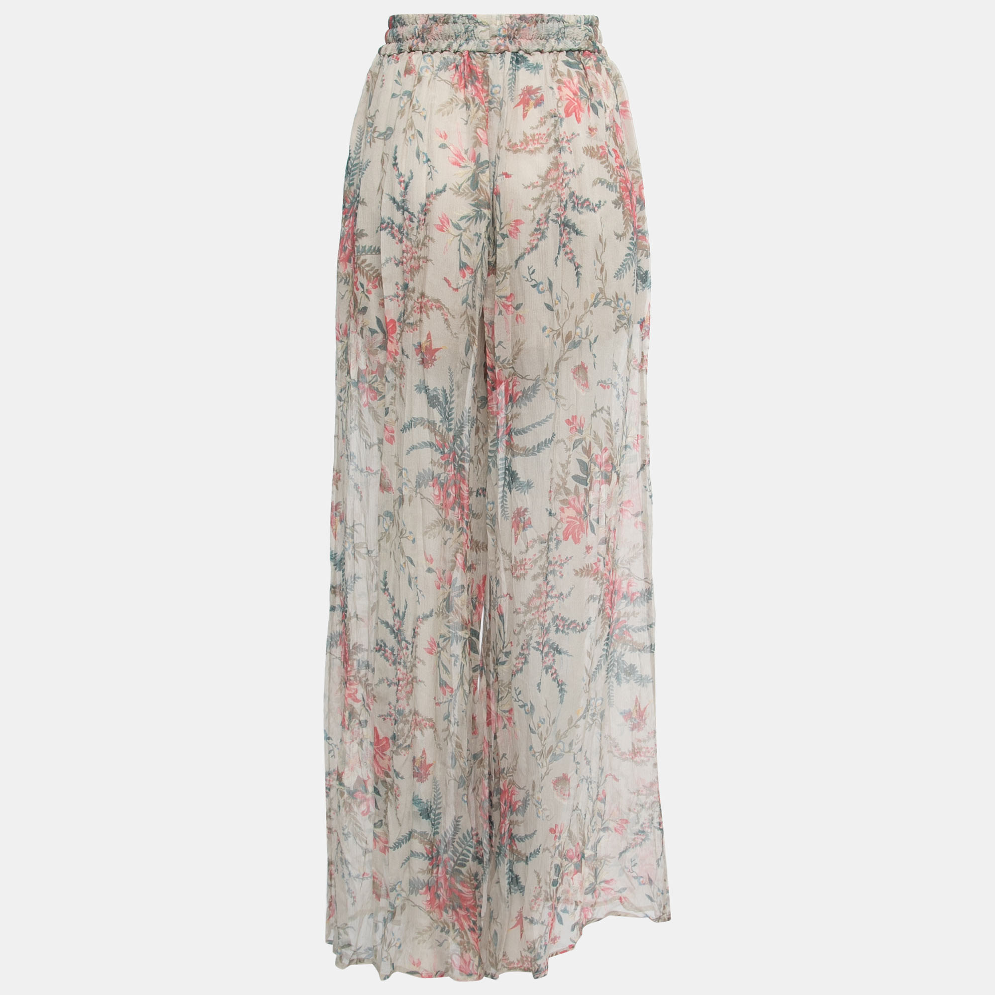 

Zimmermann Multicolor Printed Silk Chiffon Palazzo Pants