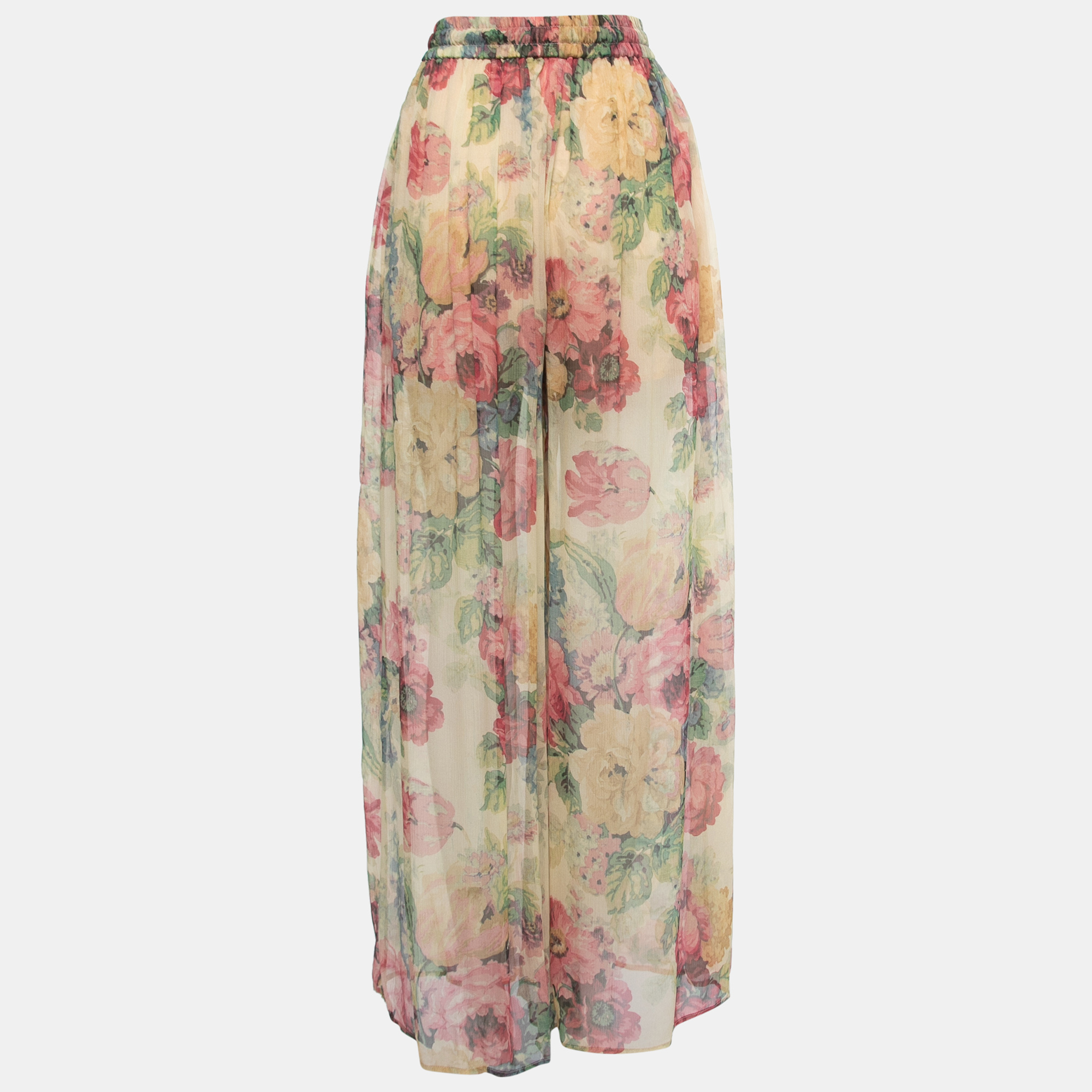 

Zimmermann Multicolor Printed Silk Chiffon Palazzo Pants