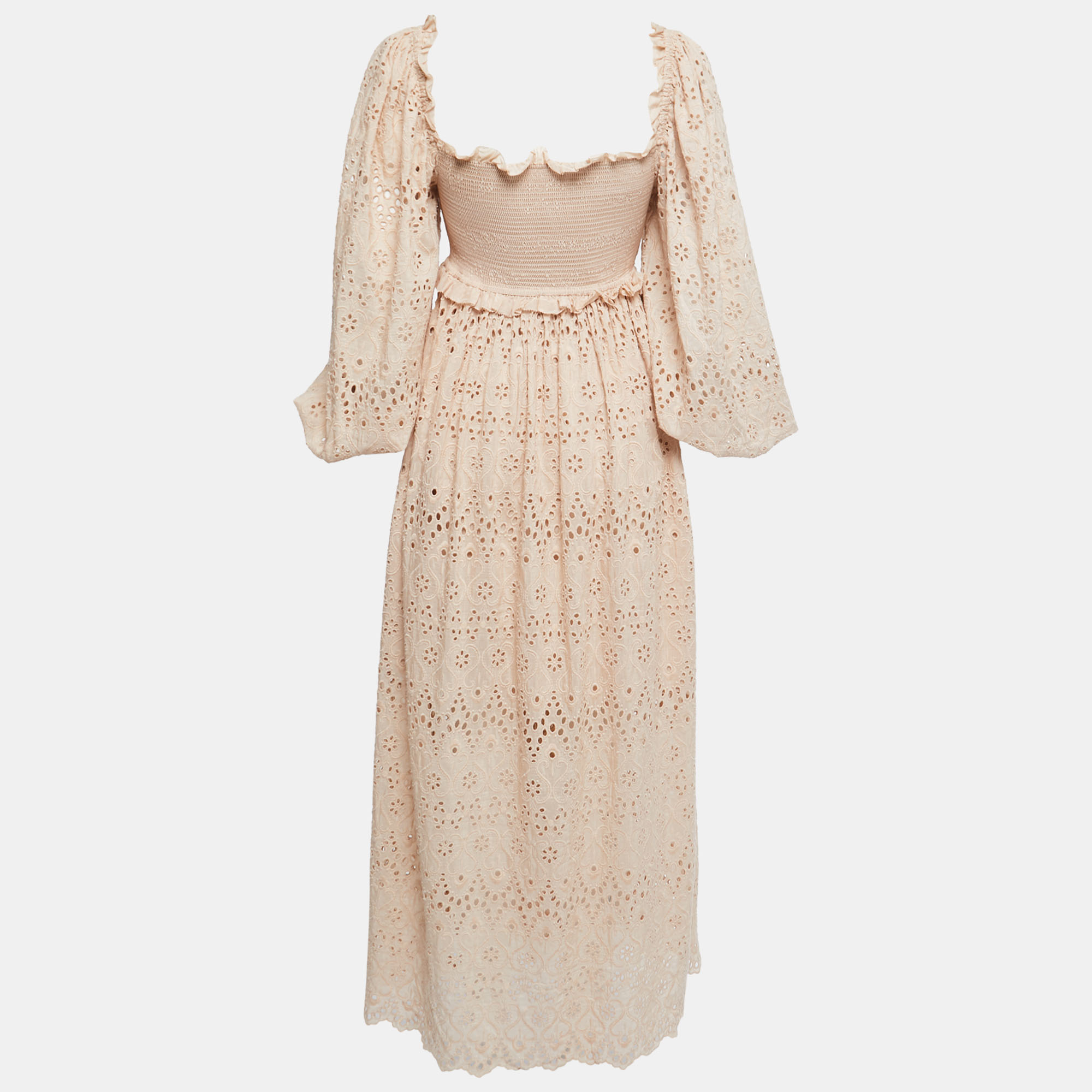 

Zimmermann Pink Eyelet Cotton Maxi Dress