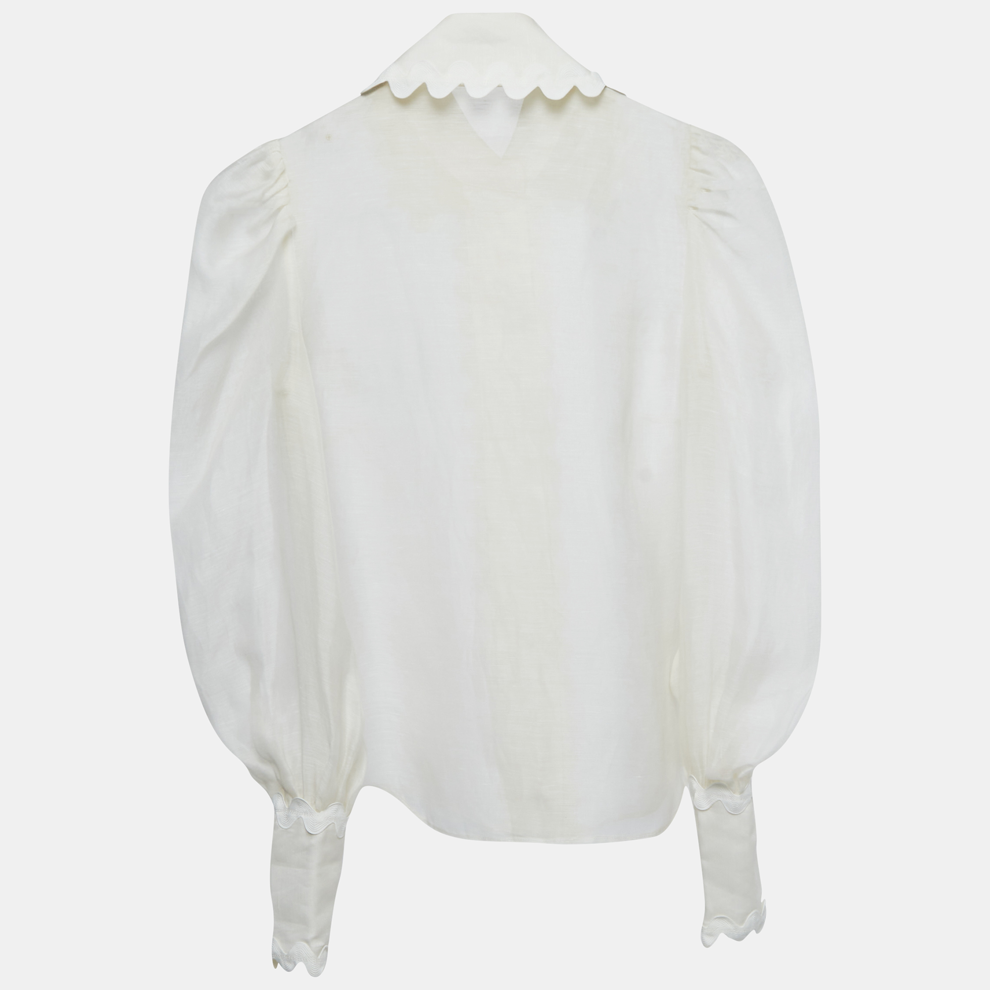 

Zimmermann White Linen Blend Lace Trimmed Shirt