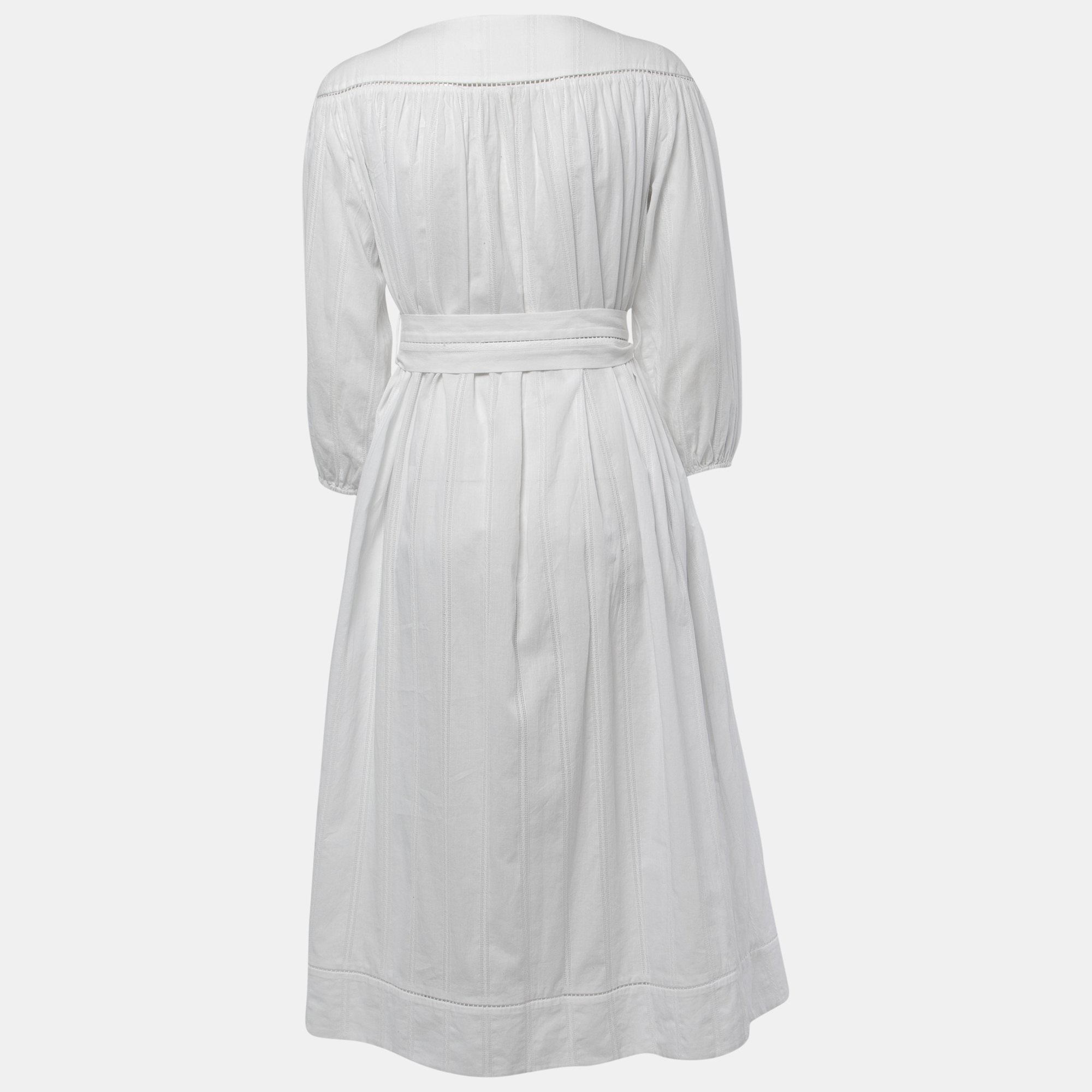 

Zimmermann White Cotton Belted Tunic Maxi Dress