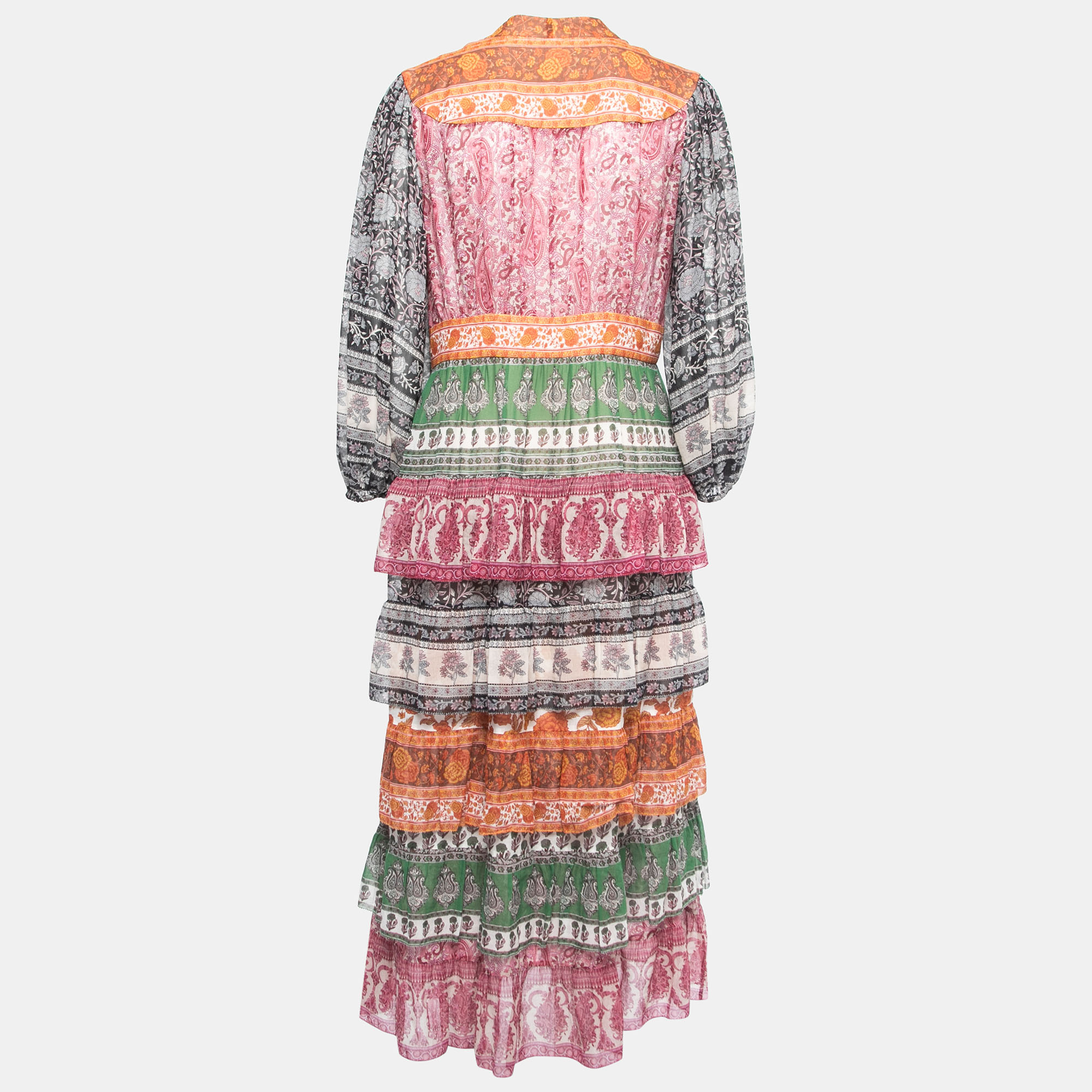 

Zimmermann Multicolor Paisley Cotton Blend Tiered Maxi Dress