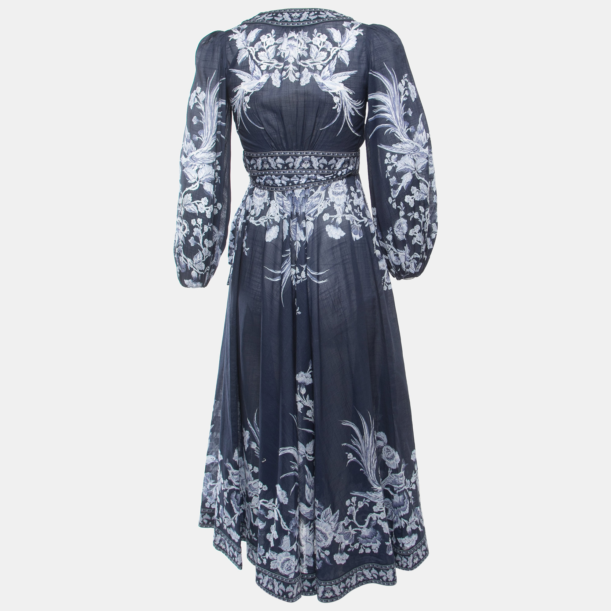 

Zimmermann Blue Printed Cotton Wrap Dress