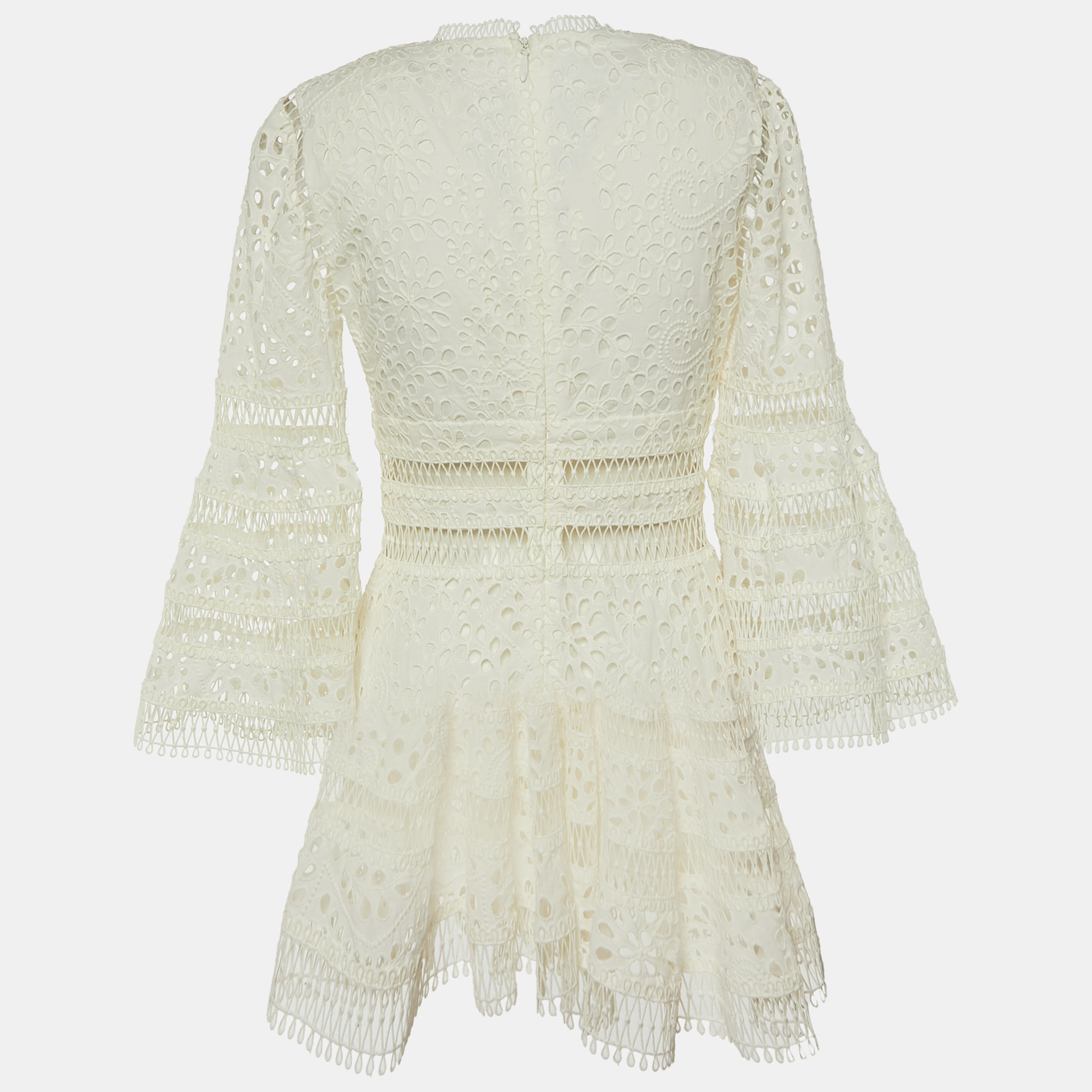 

Zimmermann White Cutwork & Lace Lovehorn Mini Dress