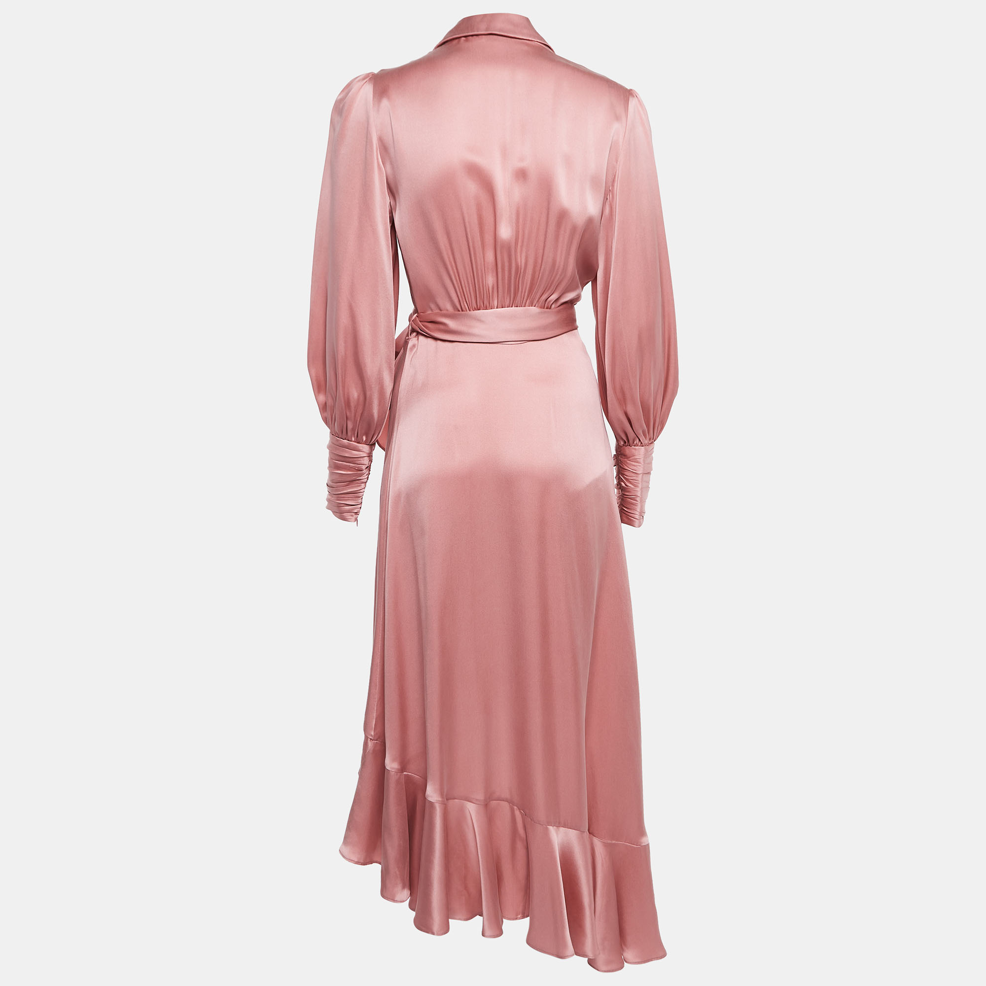 

Zimmermann Pink Silk Wrap On Midi Dress