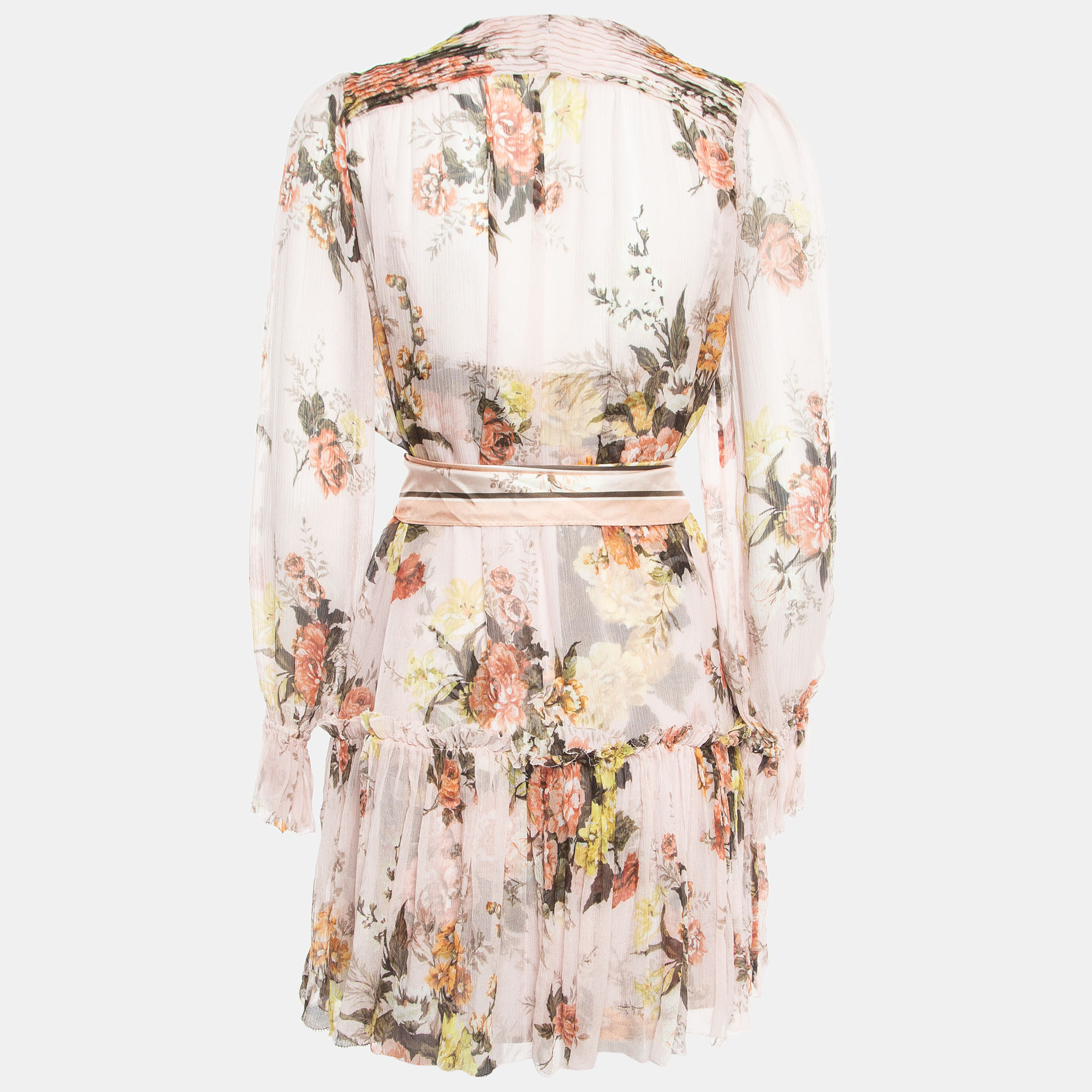 

Zimmermann Peach Floral Printed Silk Mini Dresses, Pink