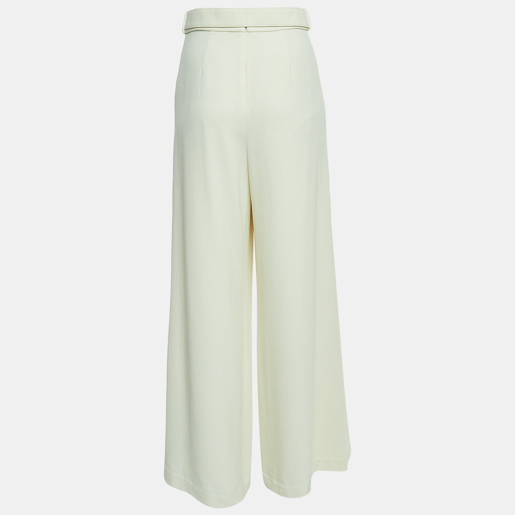 

Zimmermann Cream Textured Crepe Belted Trousers