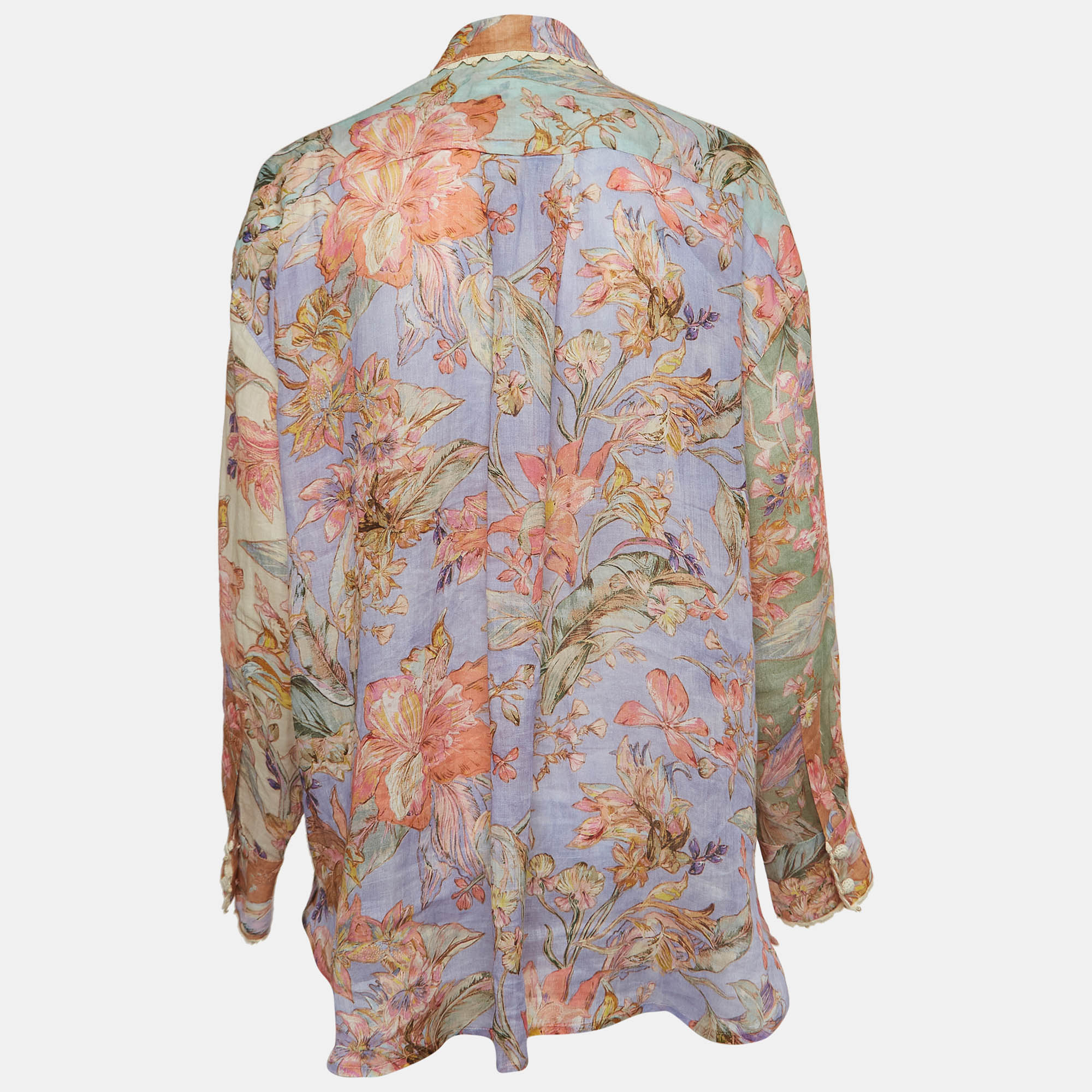 

Zimmermann Multicolor Floral Printed Ramie Cira Shirt