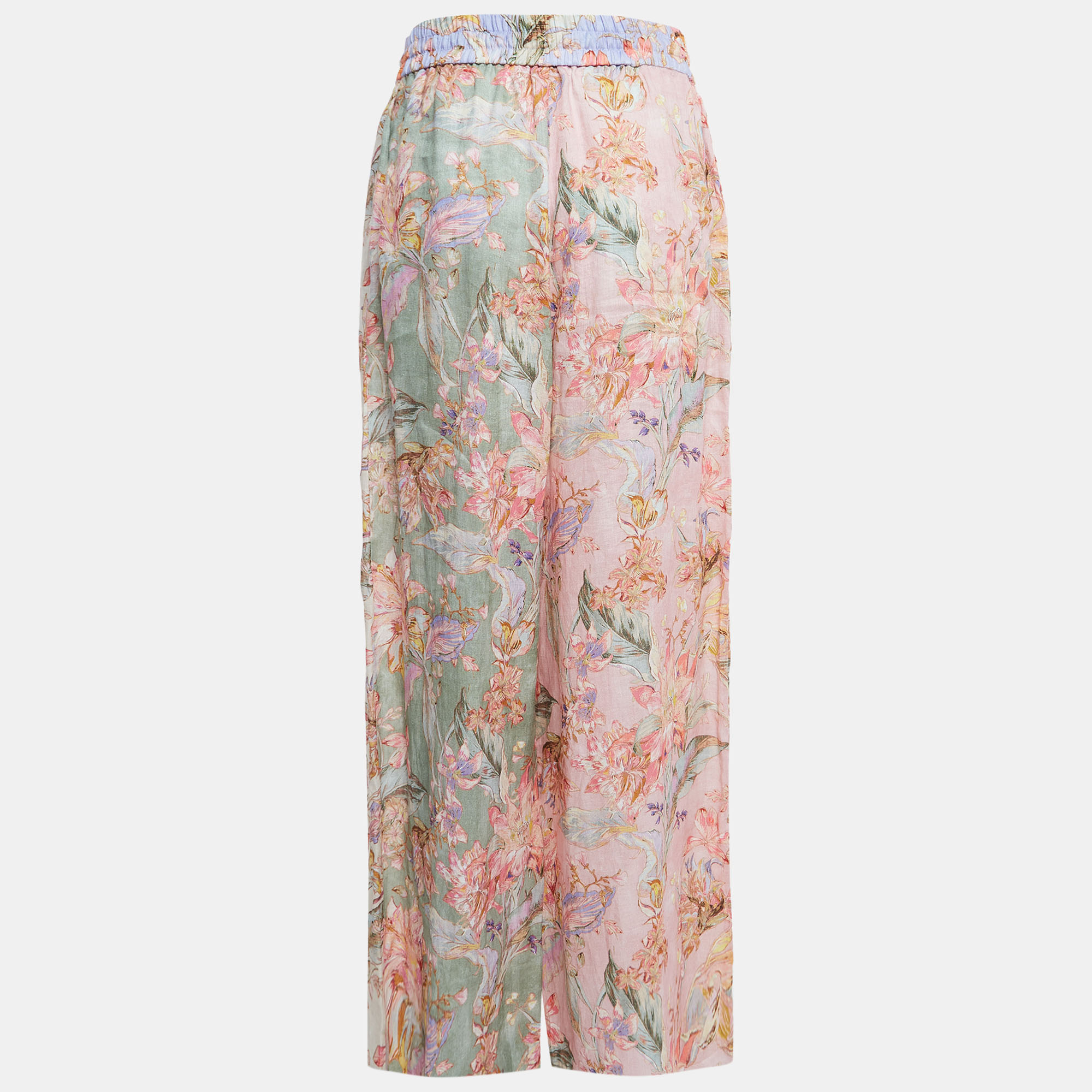 

Zimmermann Multicolor Floral Printed Linen Drawstring Pants