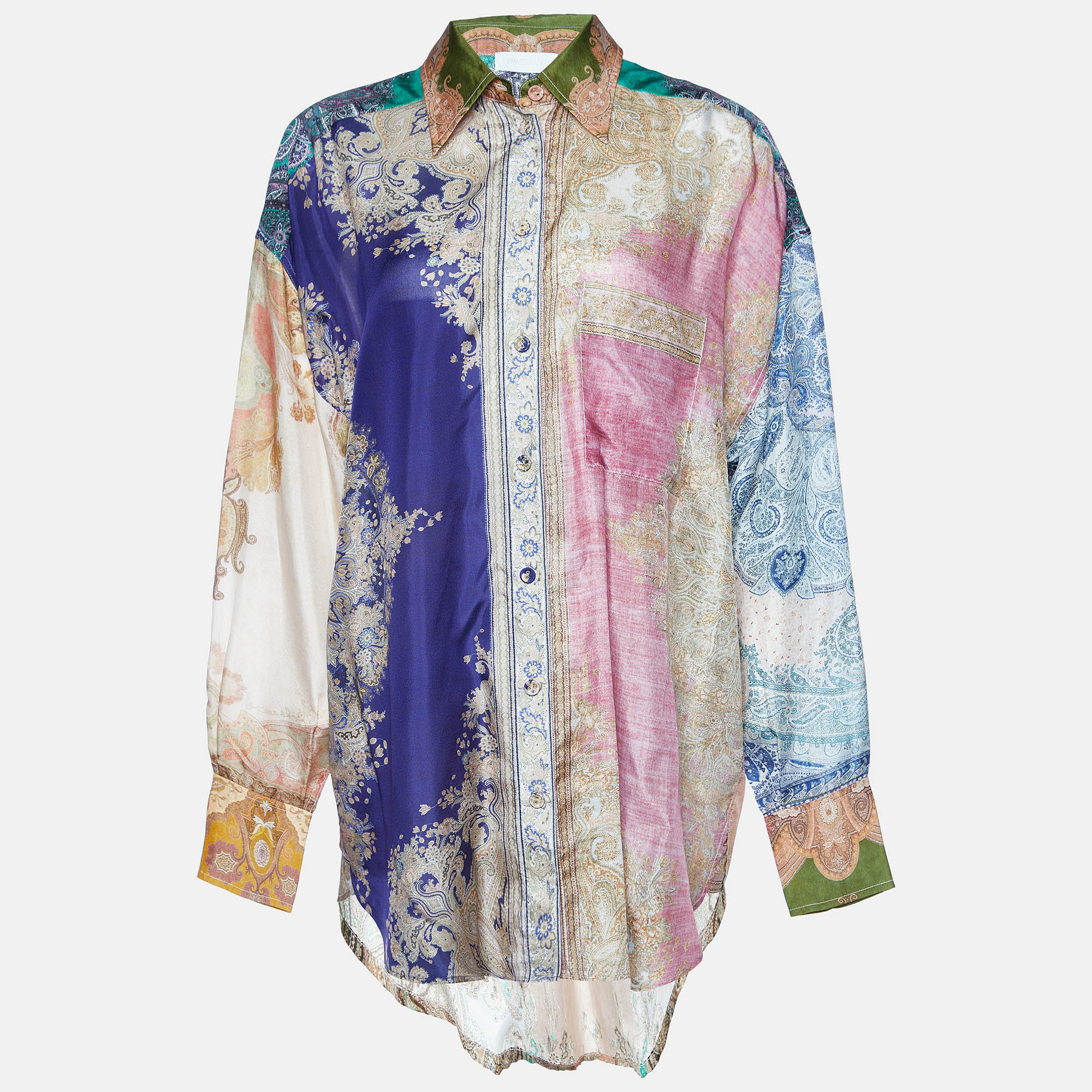

Zimmermann Multicolor Paisley Print Silk Anneke Shirt M