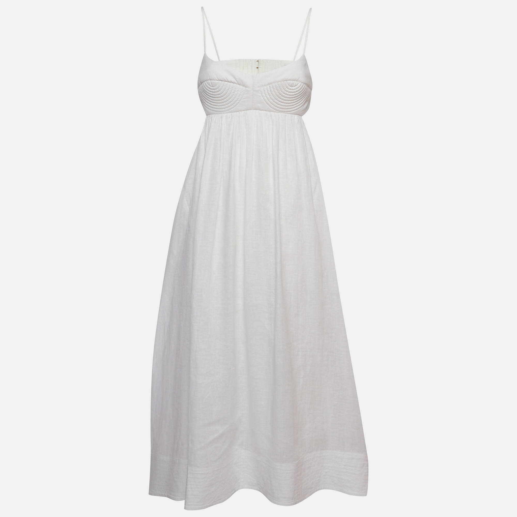 

Zimmermann White Linen Backless Midi Dress M