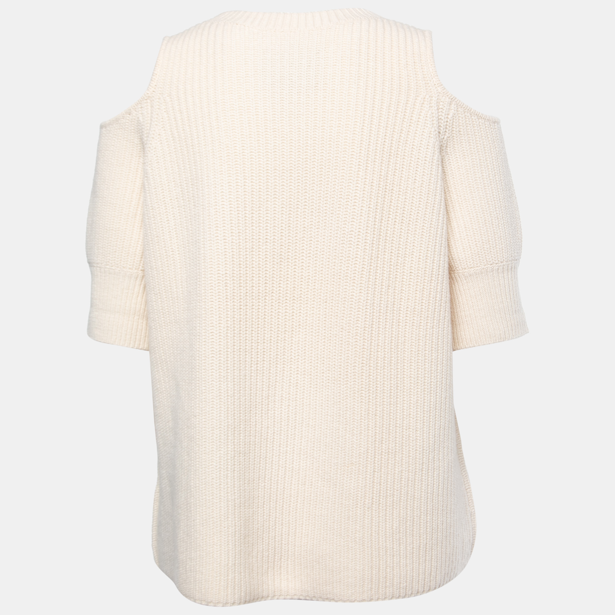 

Zoe Jordan Cream Cashmere & Wool Knit Cold Shoulder Sweater /M