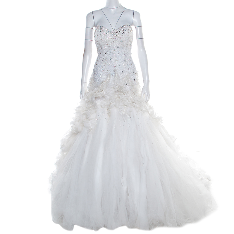 white embellished gown